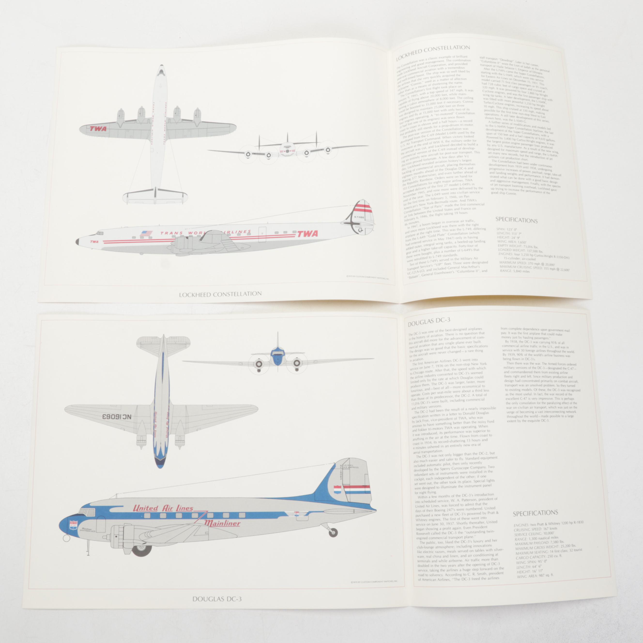 "Milestones of Flight: Commercial Aircraft" Offset Lithograph Portfolio, 1970