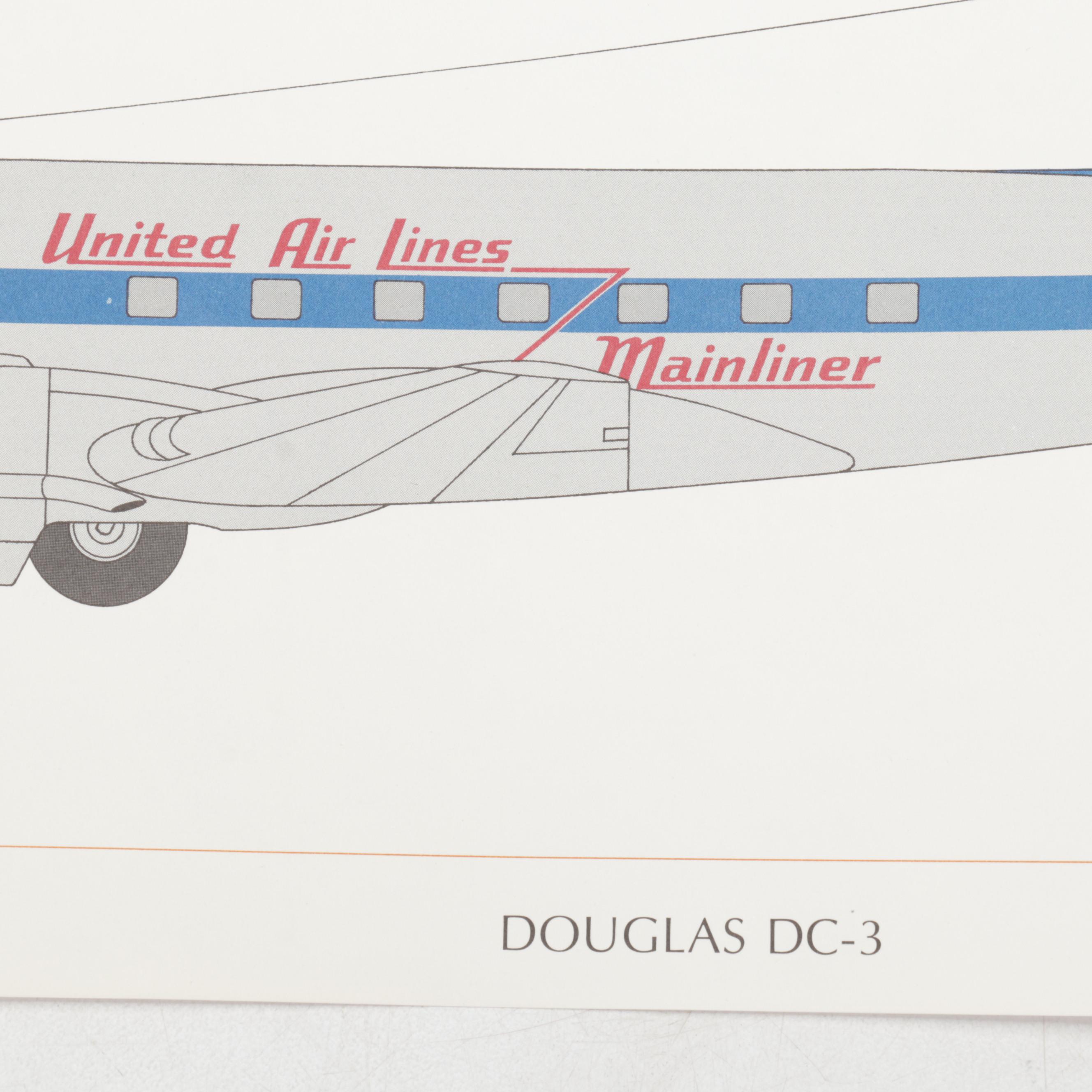 "Milestones of Flight: Commercial Aircraft" Offset Lithograph Portfolio, 1970