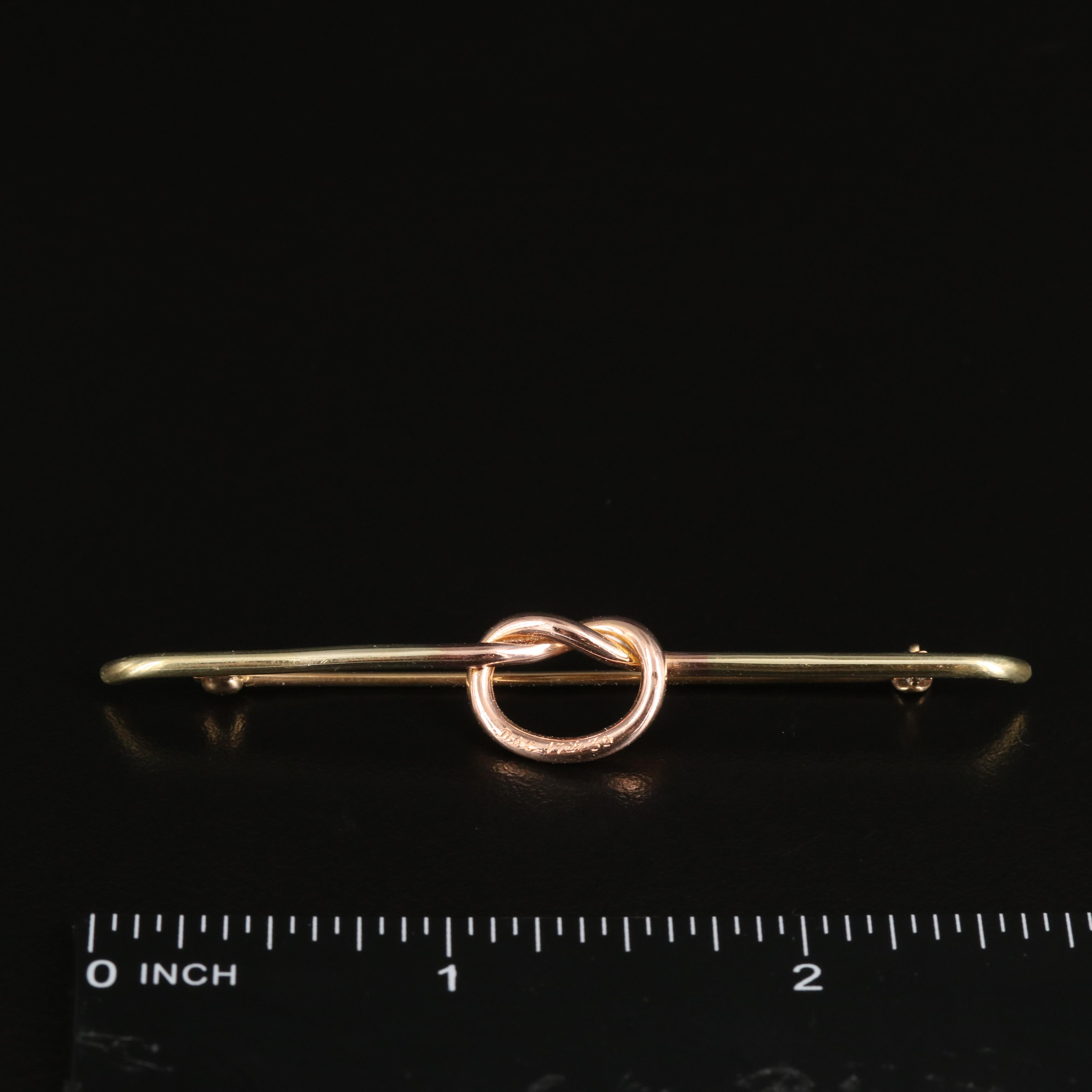 14K Knot Brooch with Rose Gold Accent