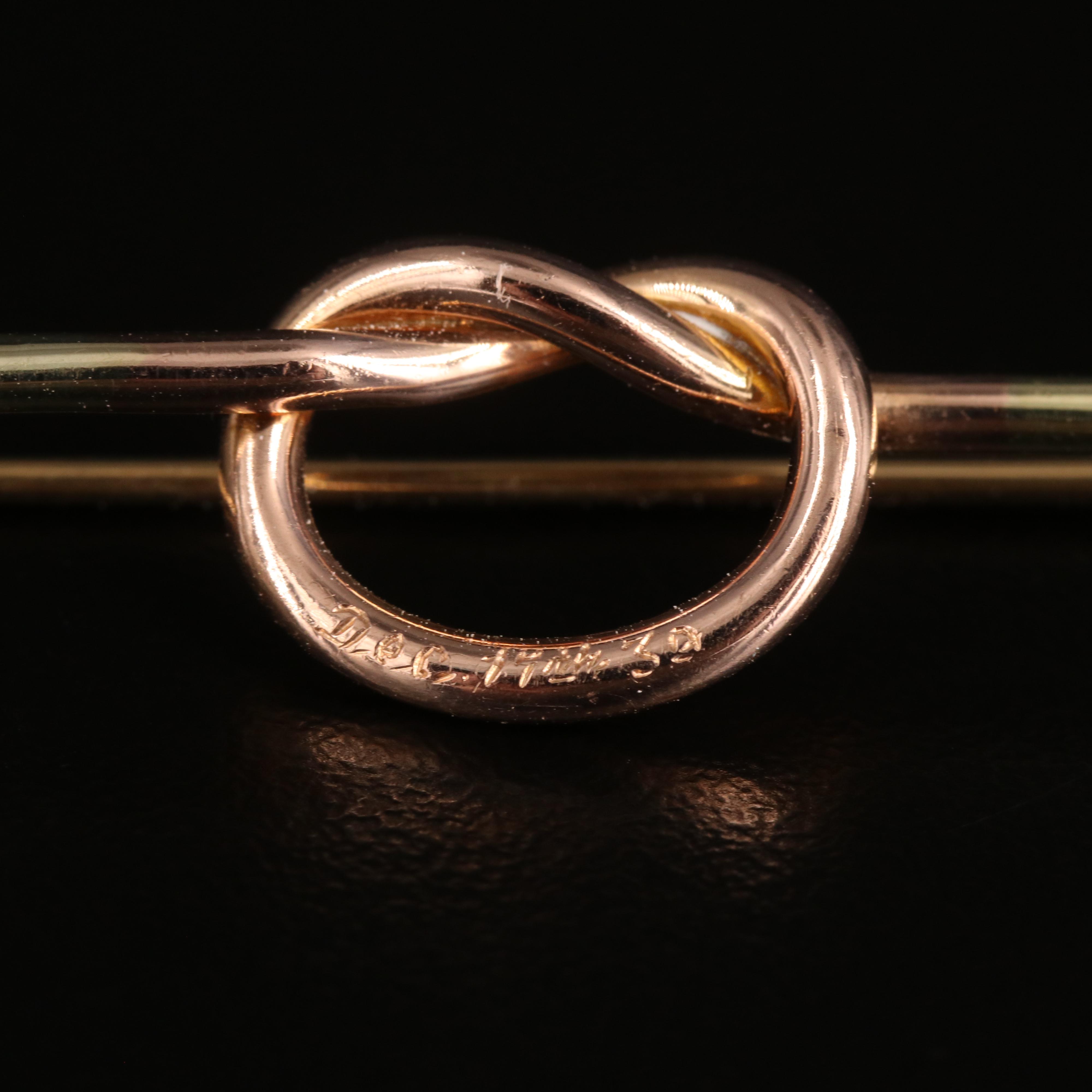 14K Knot Brooch with Rose Gold Accent