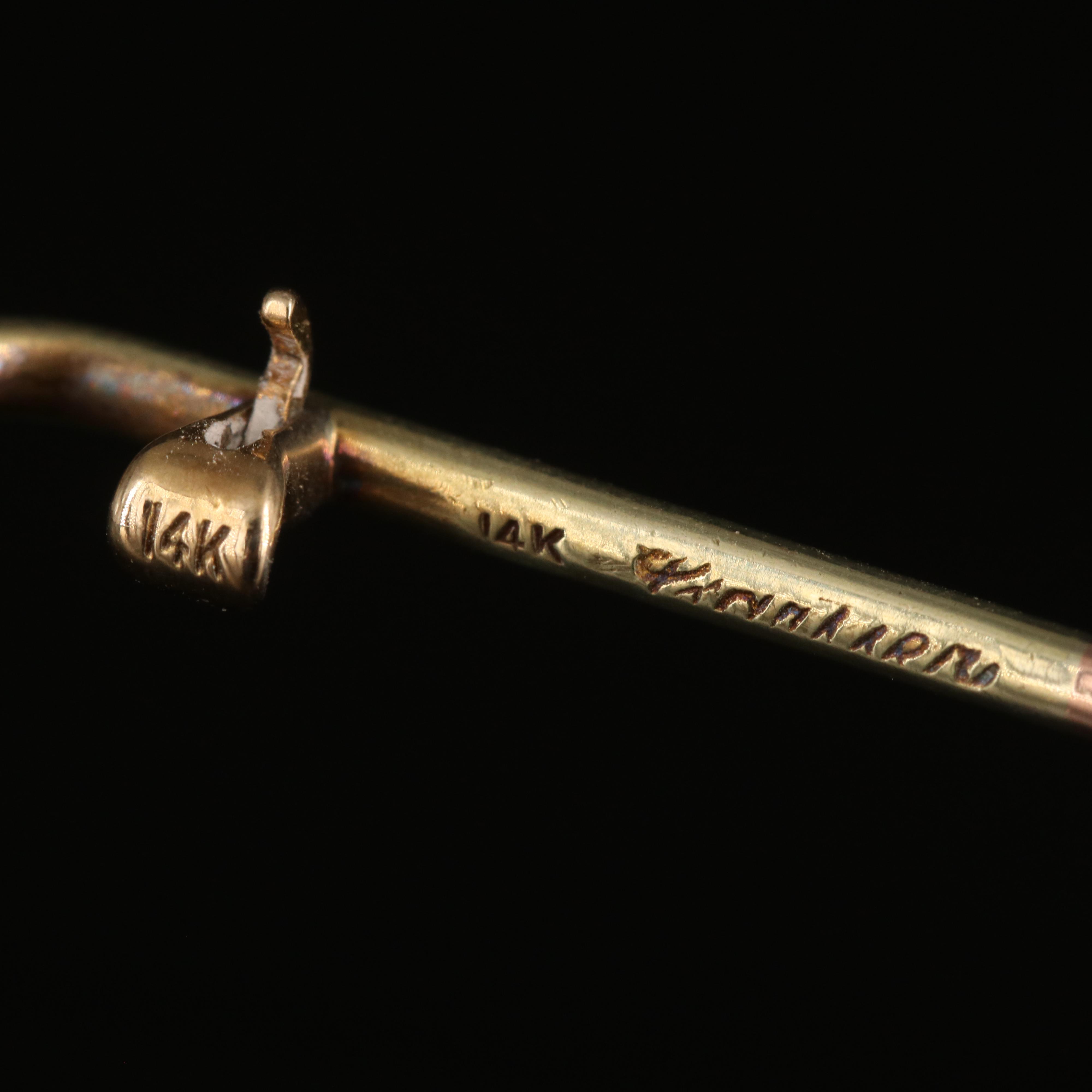 14K Knot Brooch with Rose Gold Accent