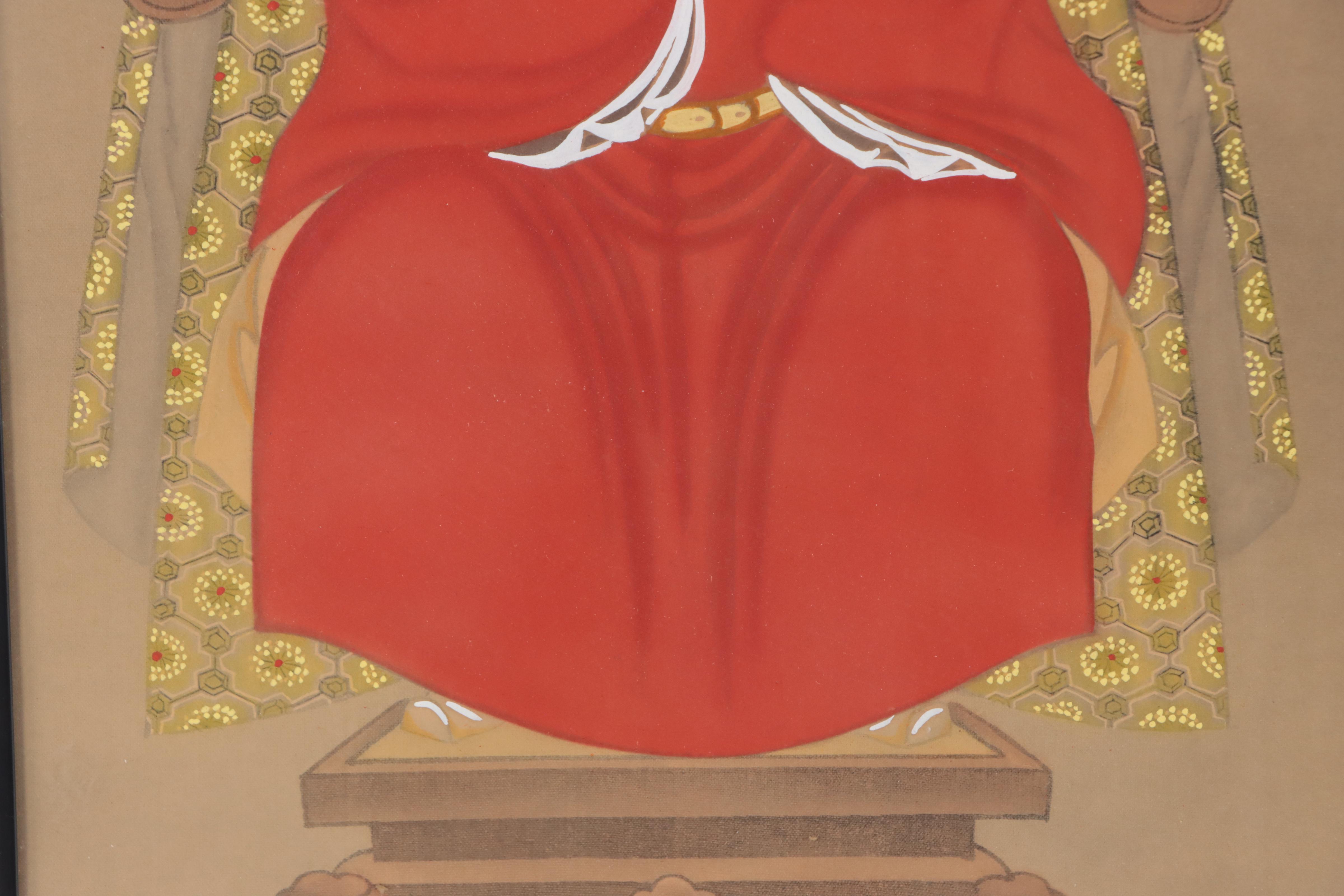 Chinese Ancestor Portrait Gouache Paintings