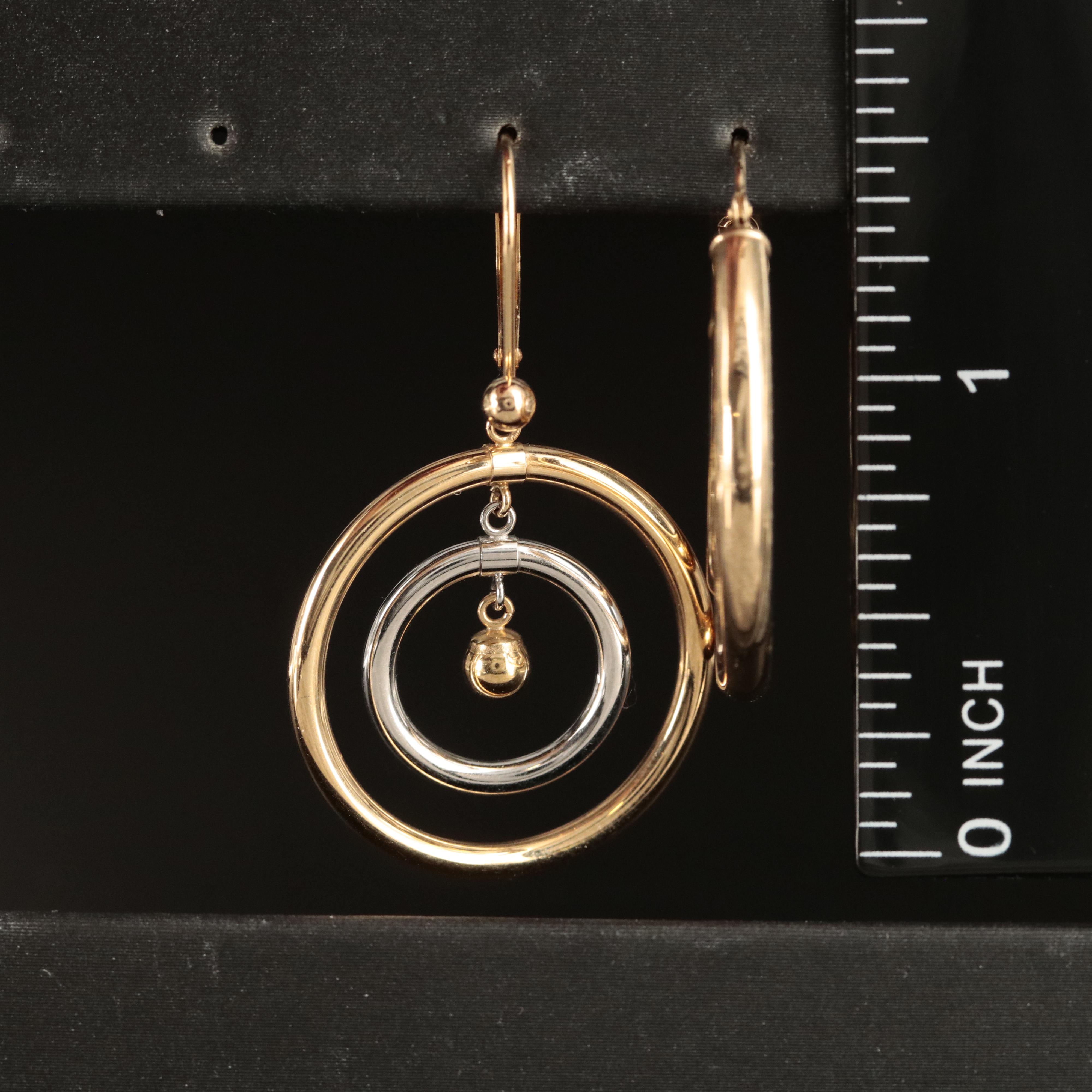 14K Concentric Circles Earrings