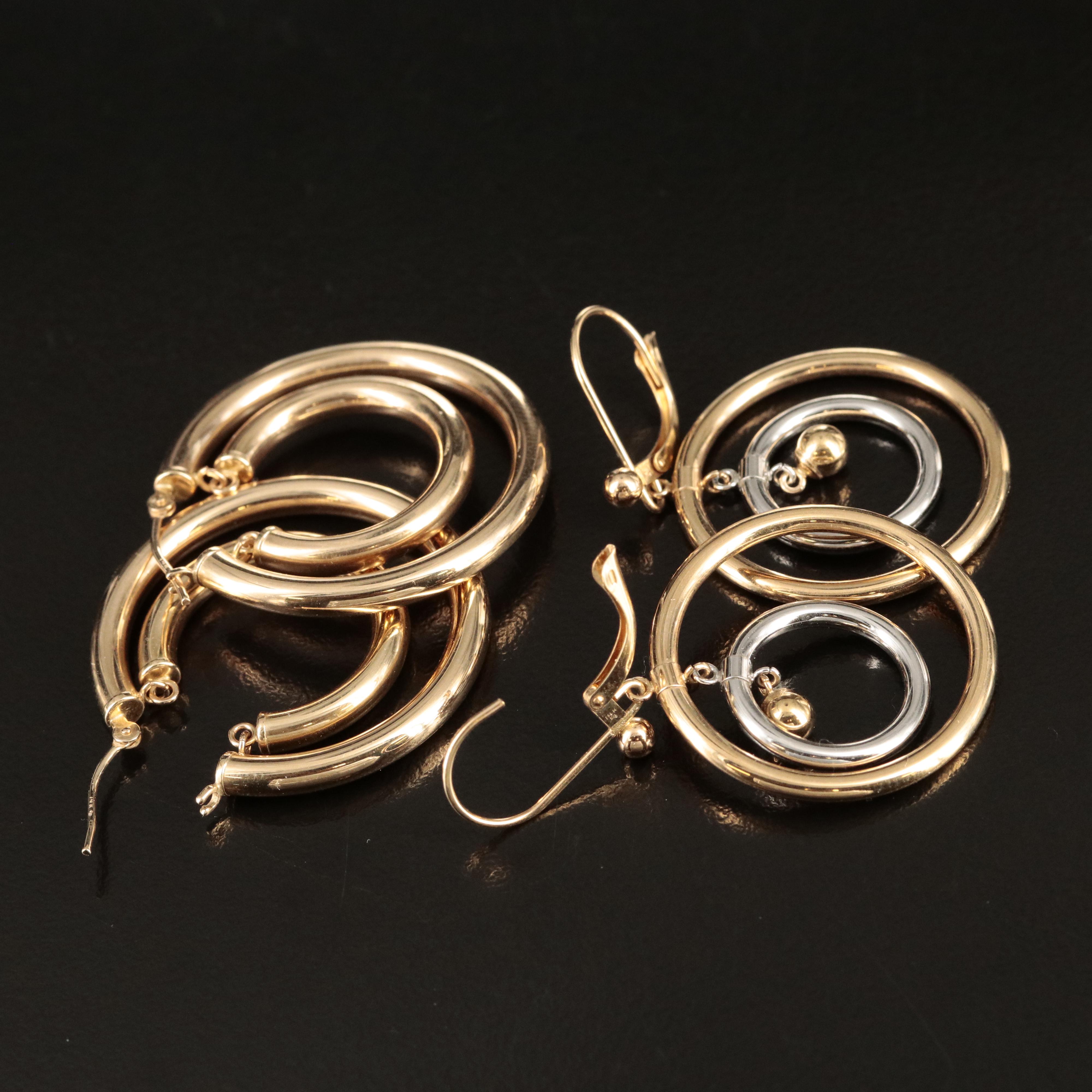 14K Concentric Circles Earrings