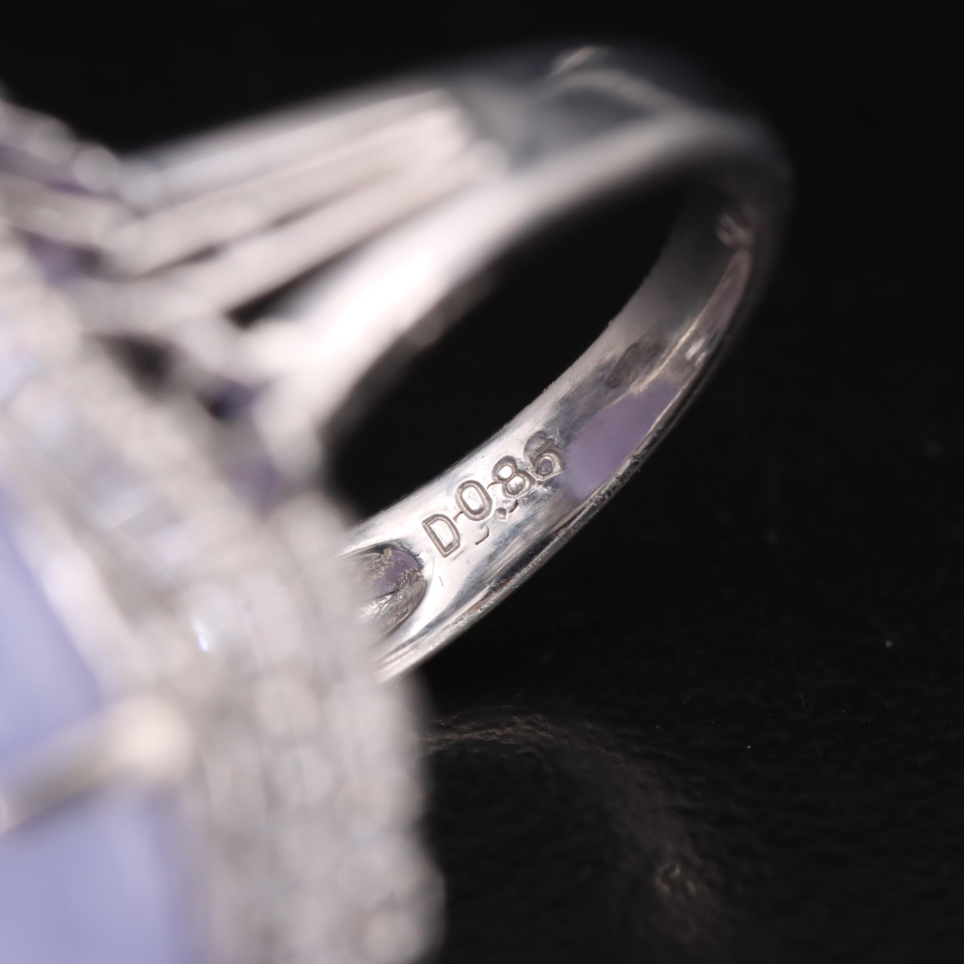 Platinum Jadeite and Diamond Ring with GIA Report