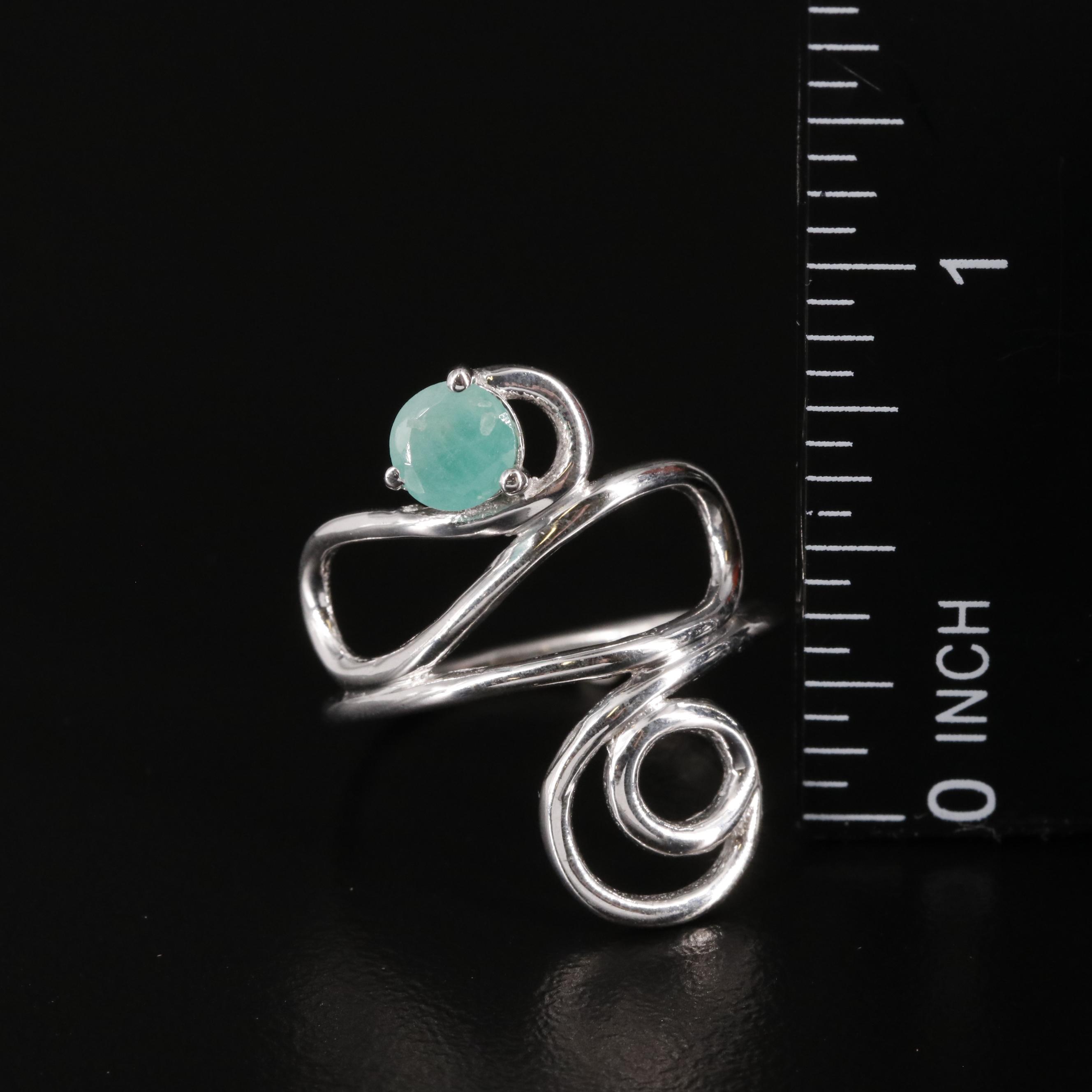 Sterling Emerald Wrap Ring