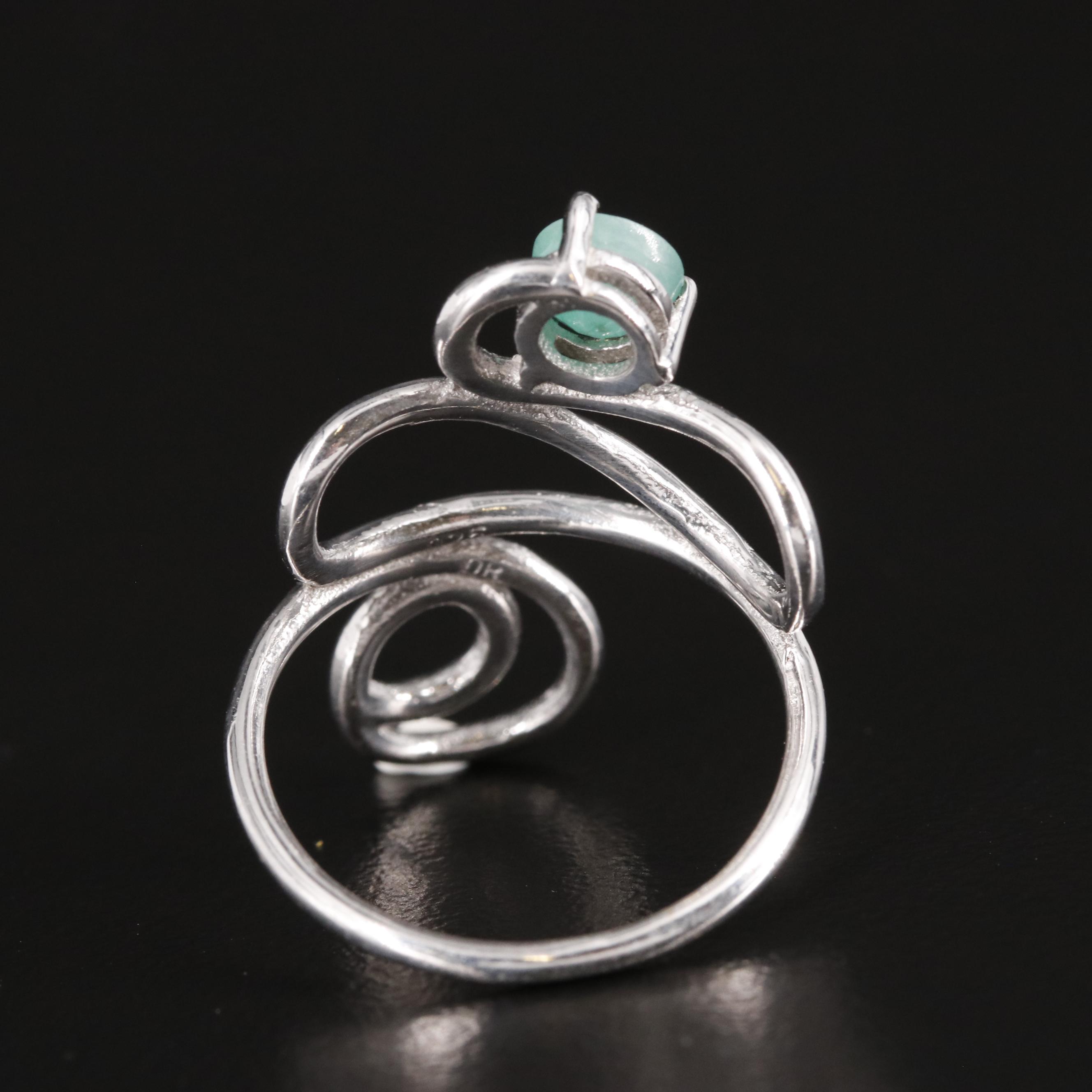 Sterling Emerald Wrap Ring