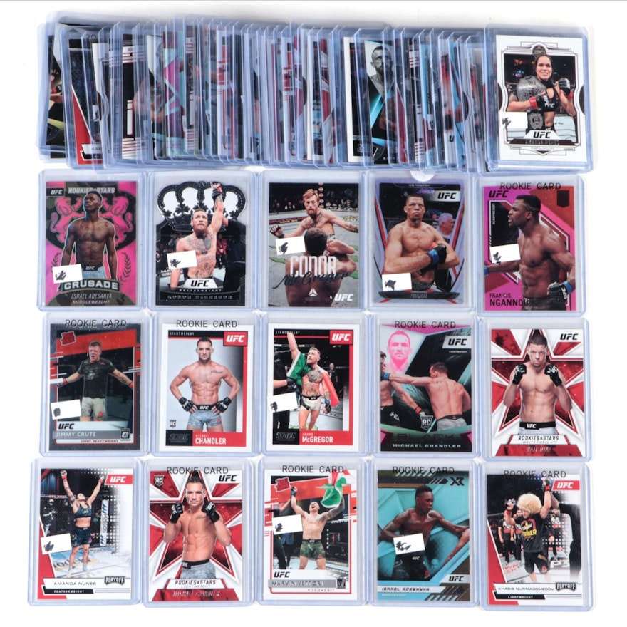 Panini MMA Cards with Conor McGregor, Francis Ngannou, Amanda Nunes, 2020s