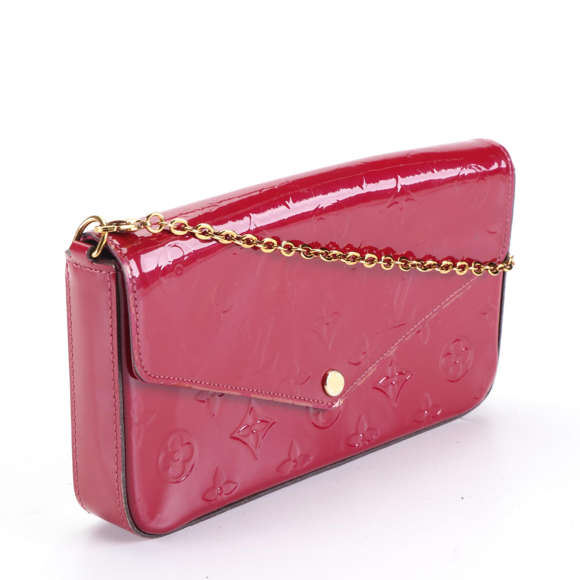 Louis Vuitton Félicie Pochette in Monogram Vernis with Chain Strap and Pouches