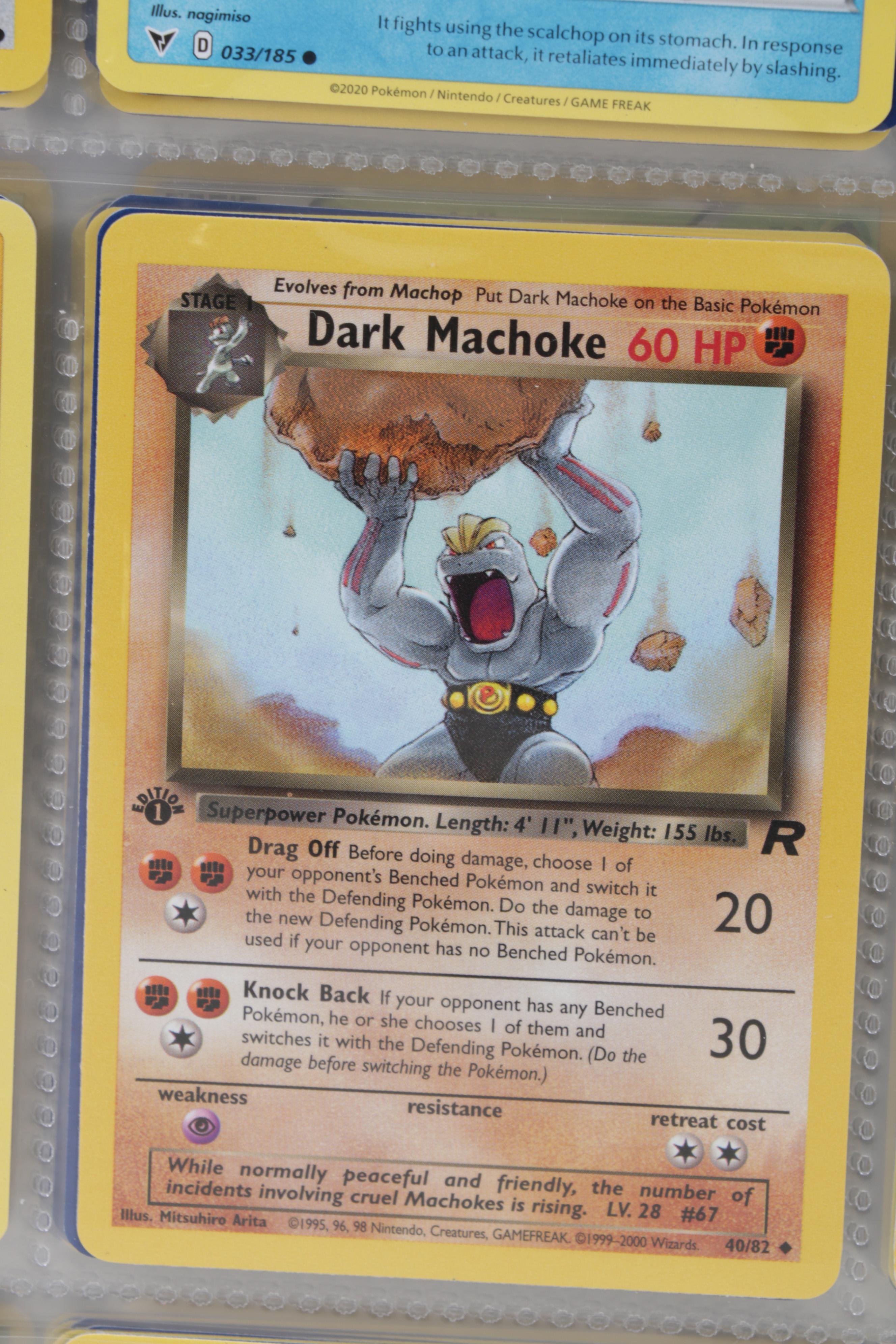 Pokémon Trading Cards Including First Edition Blaine's Tauros and Dark Machoke
