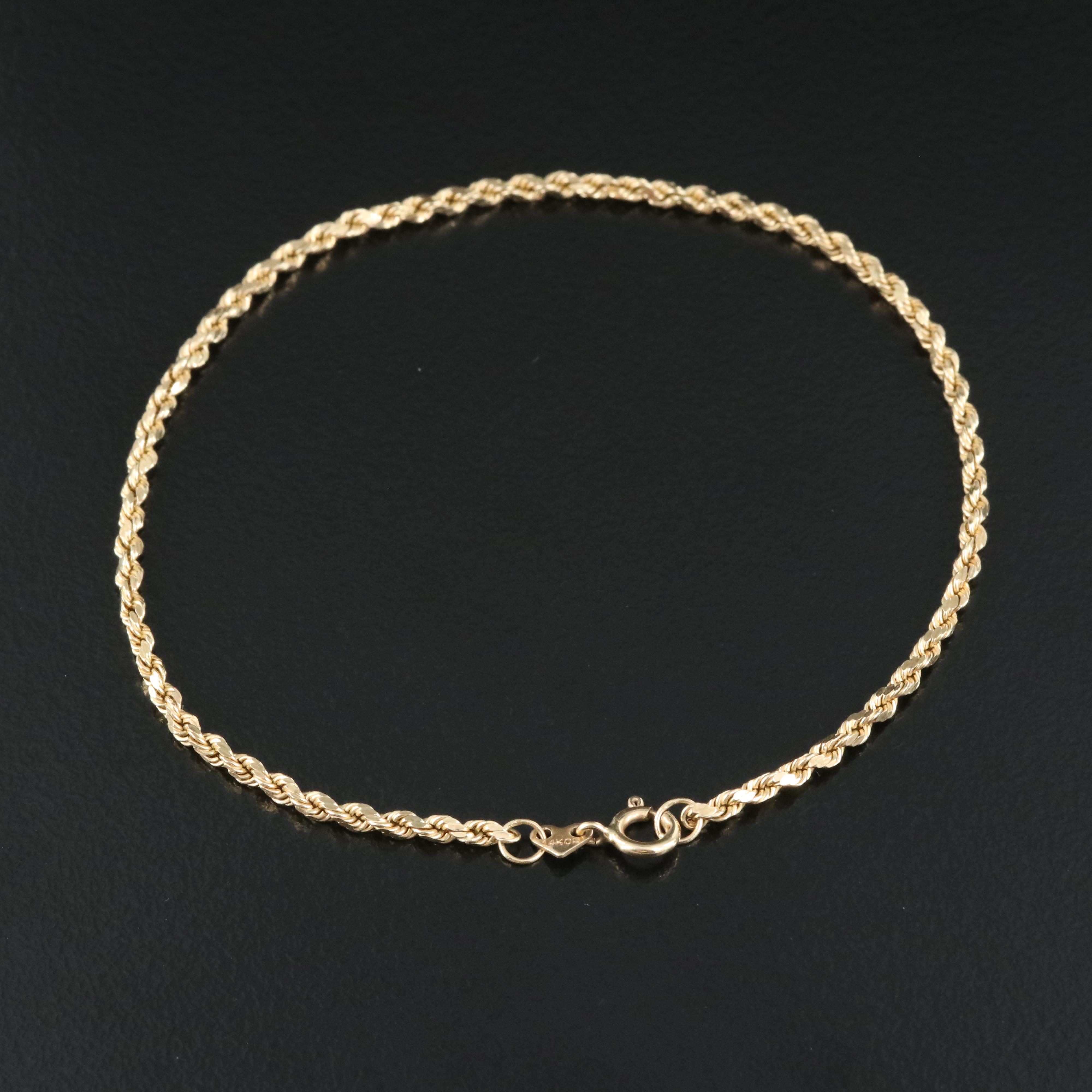 14K Rope Bracelet