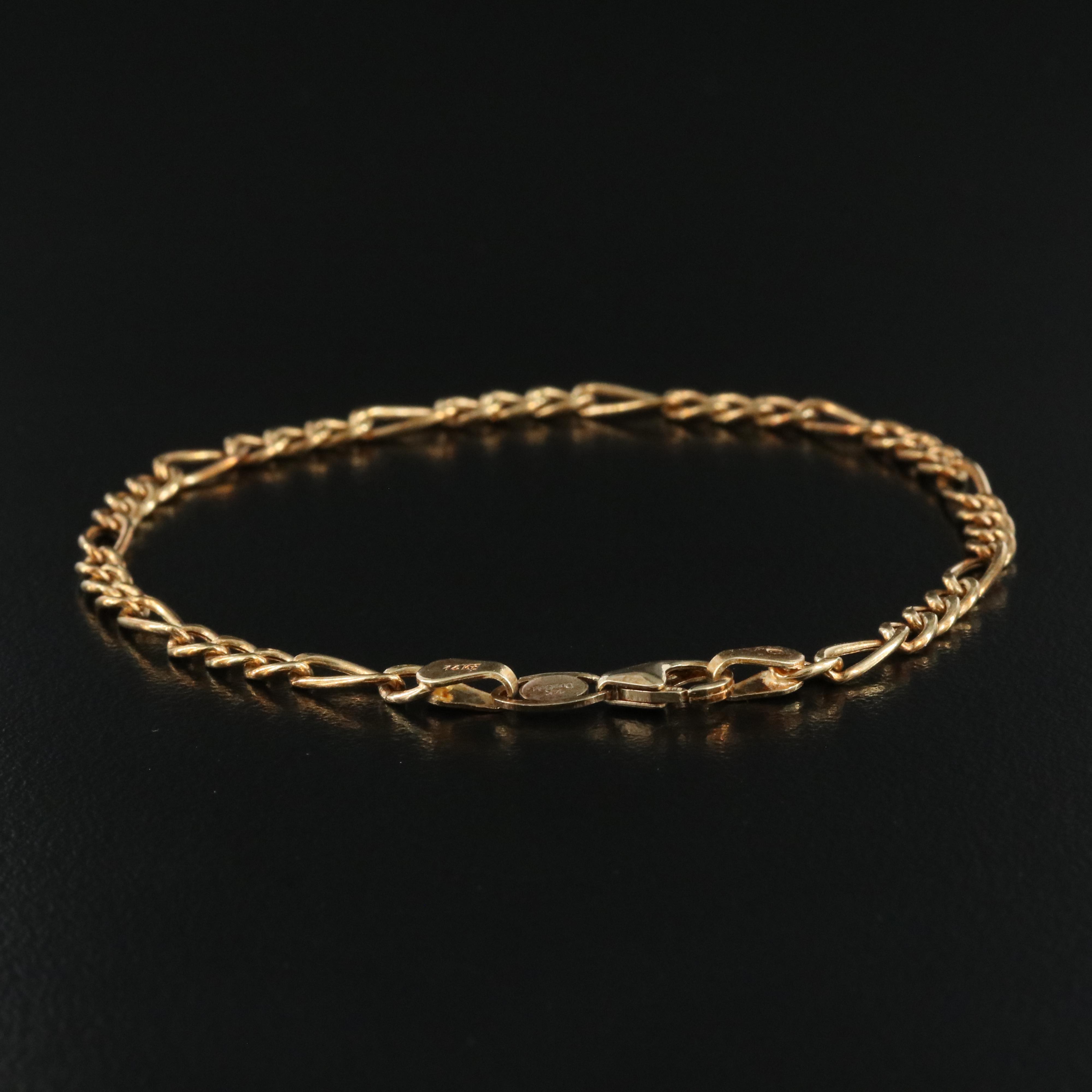 Italian 14K Figaro Bracelet