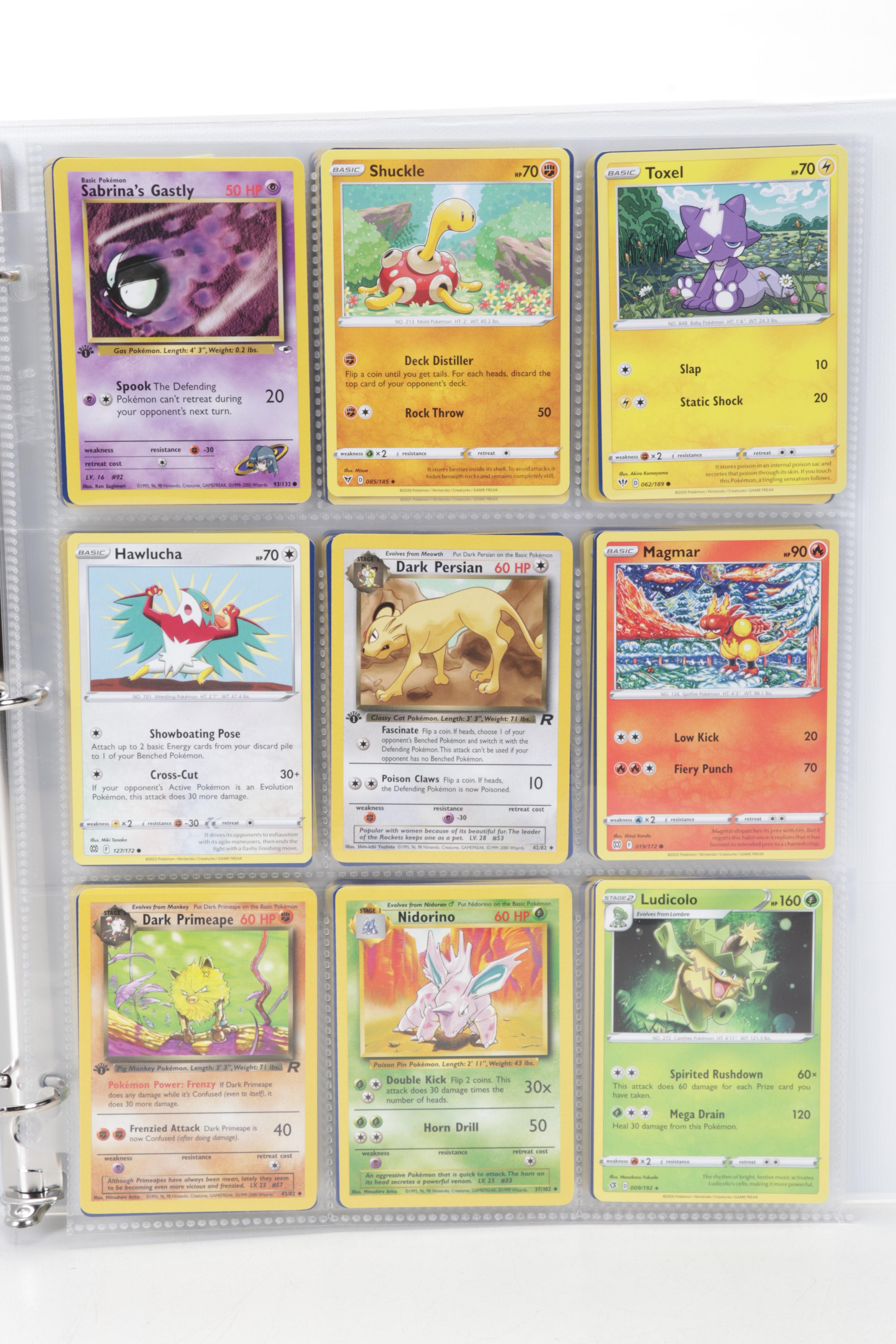 Pokémon Trading Cards Including First Edition Dark Persian and Nidorino