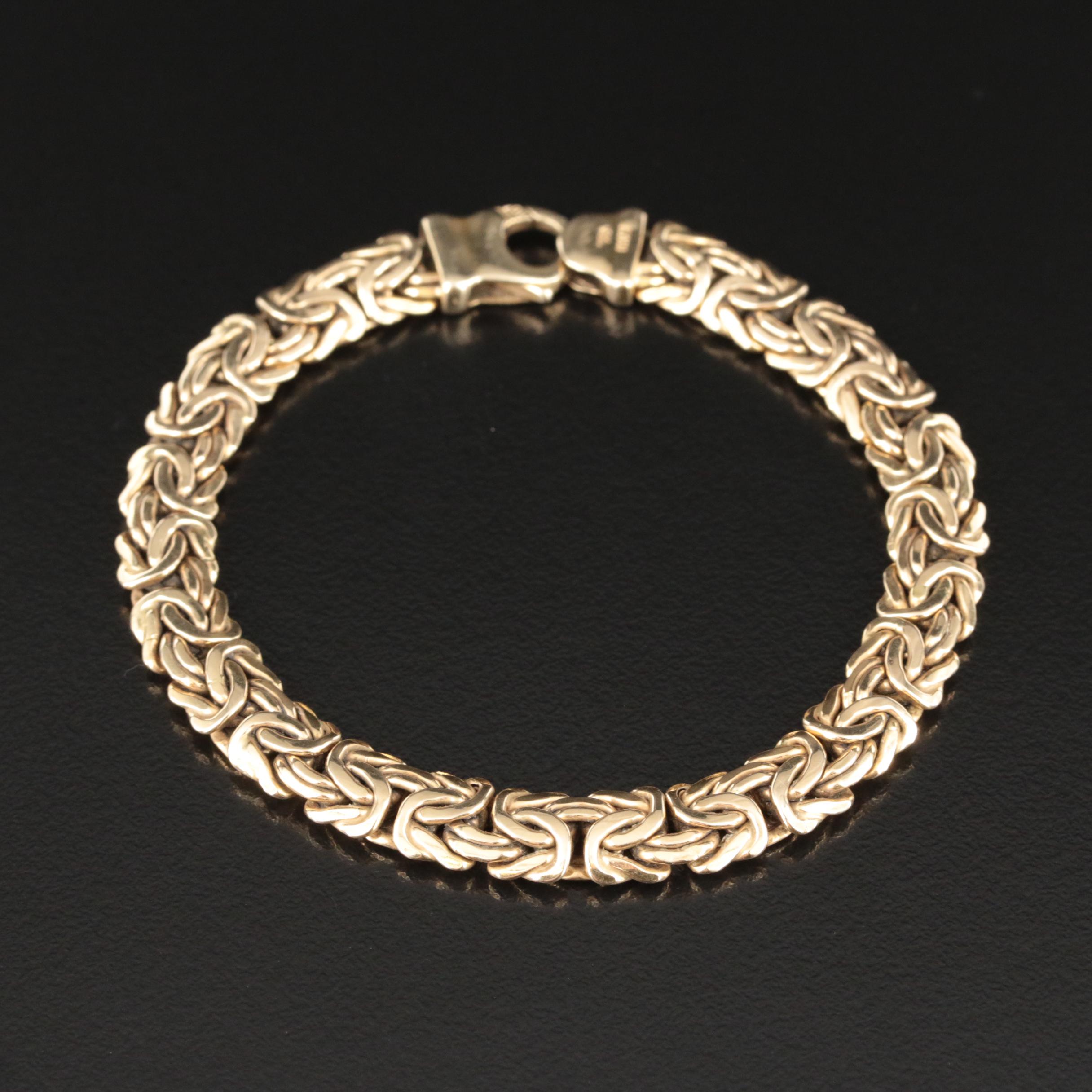 Italian 14K Byzantine Chain Bracelet