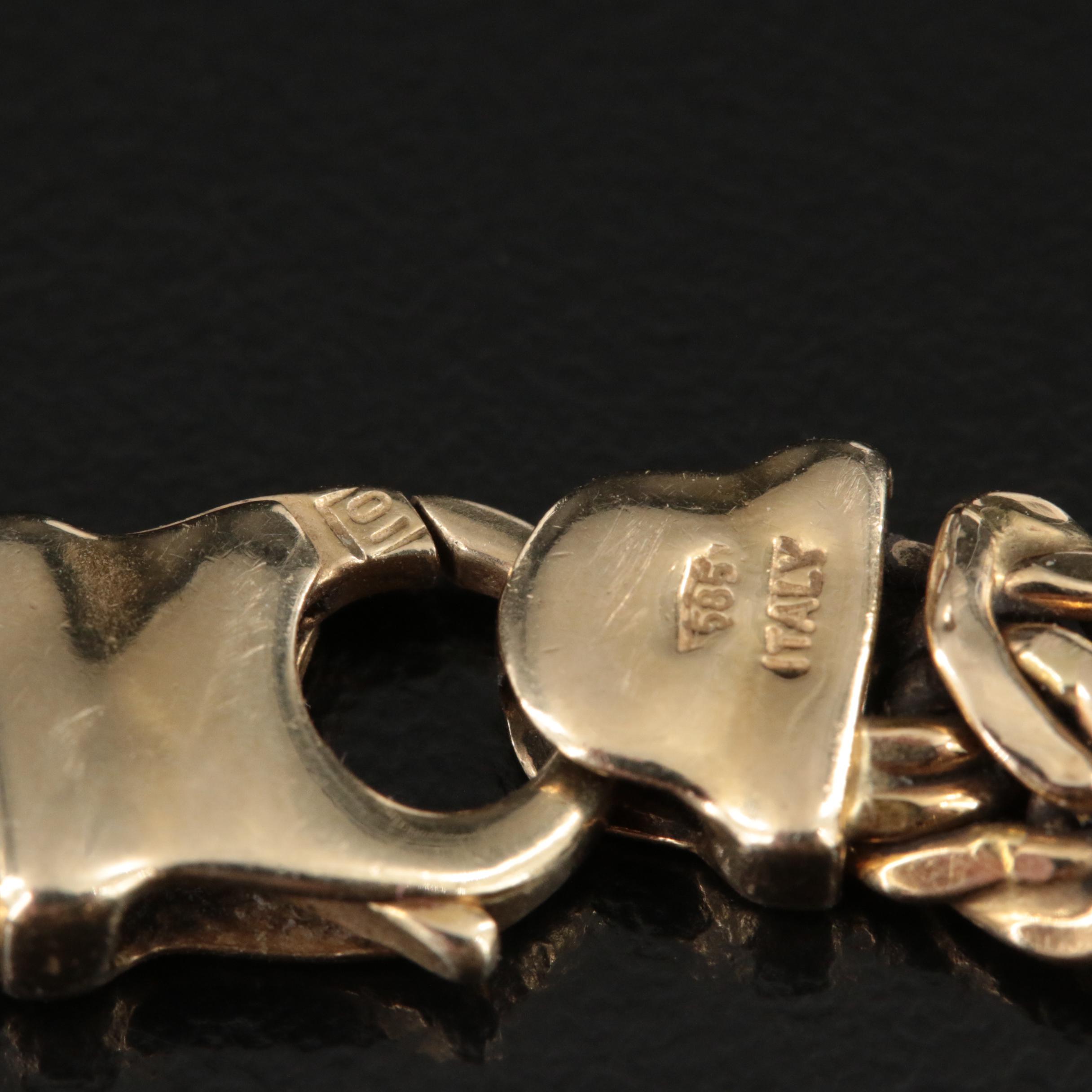 Italian 14K Byzantine Chain Bracelet