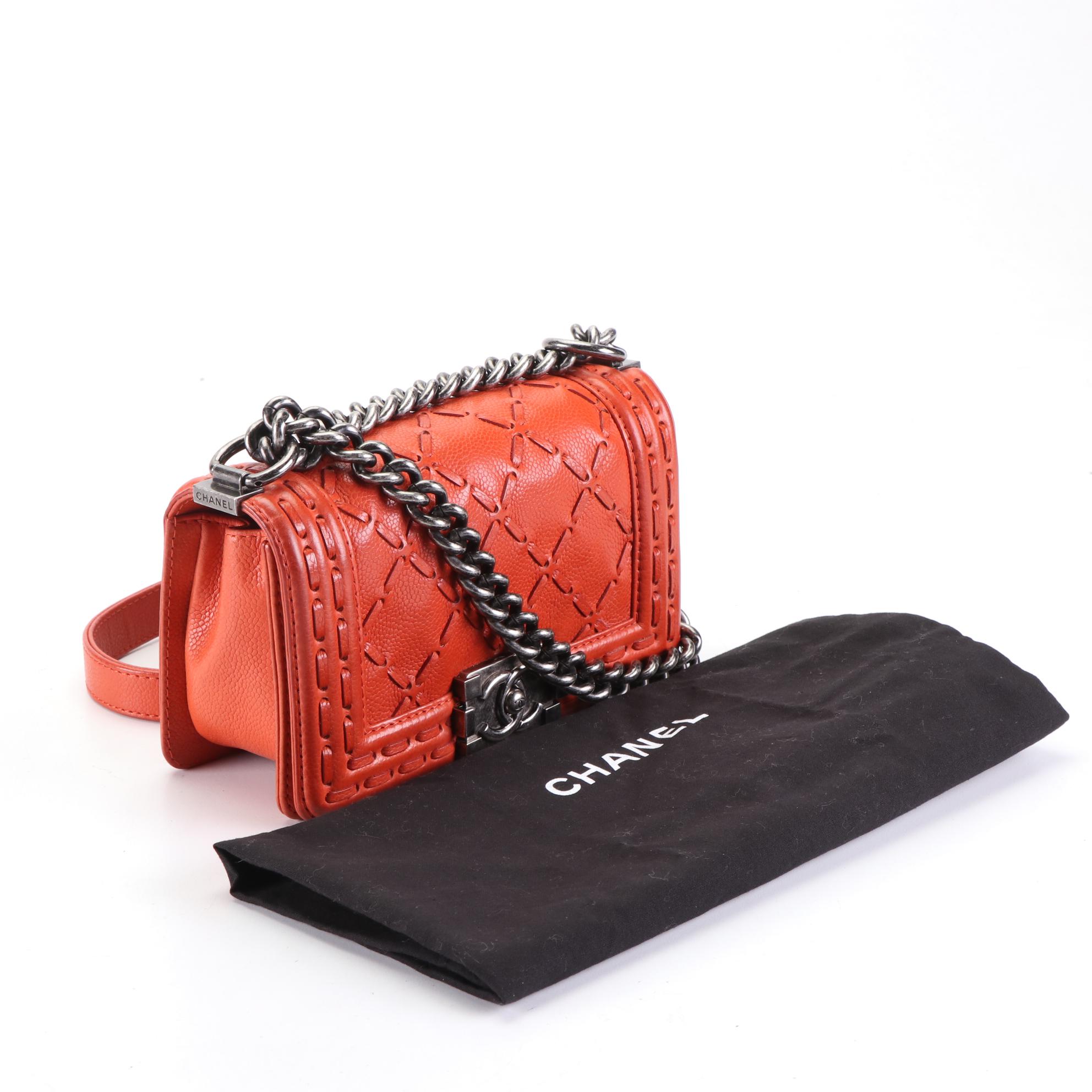 Chanel Small Boy Flap Bag in Whipstitch Caviar Leather