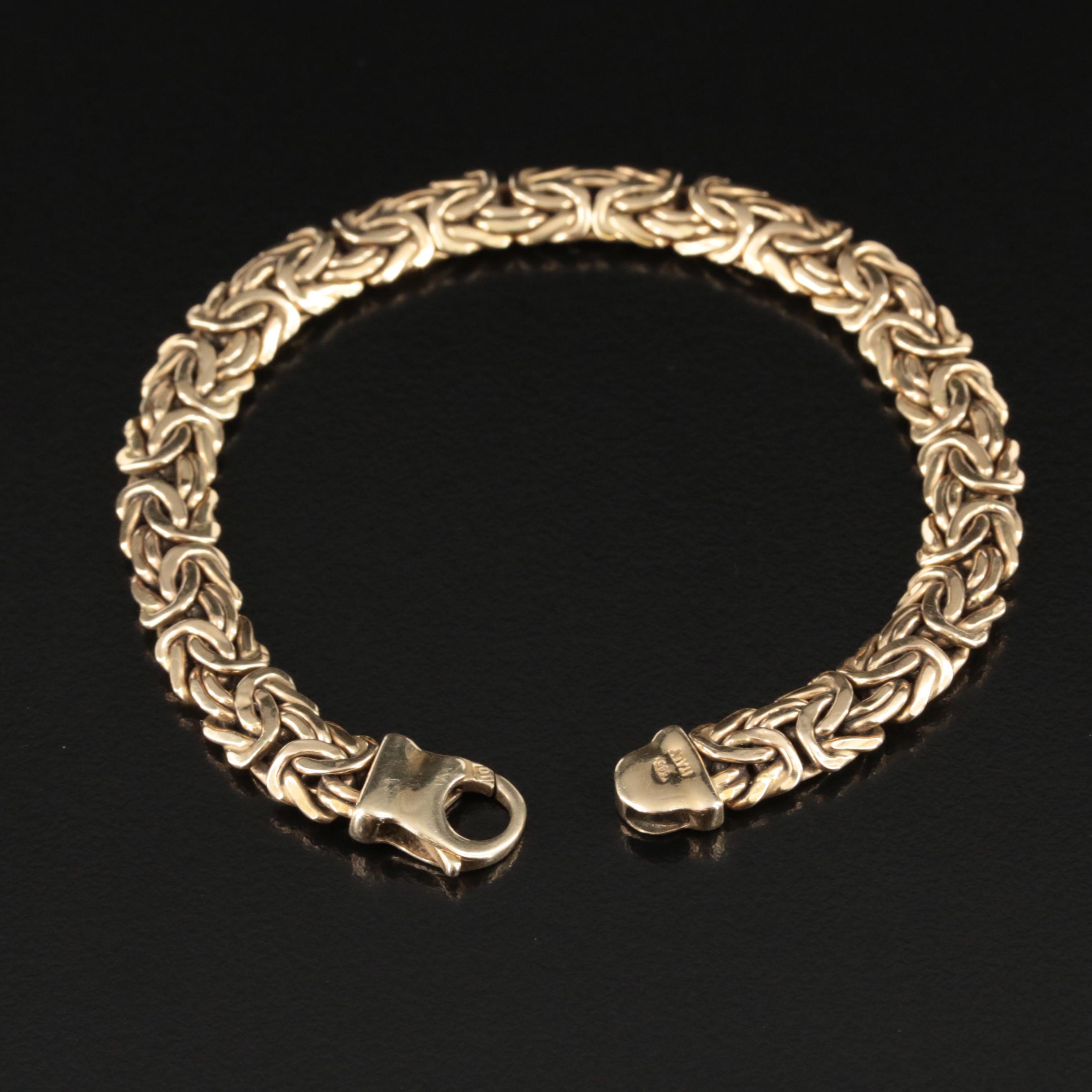 Italian 14K Byzantine Chain Bracelet