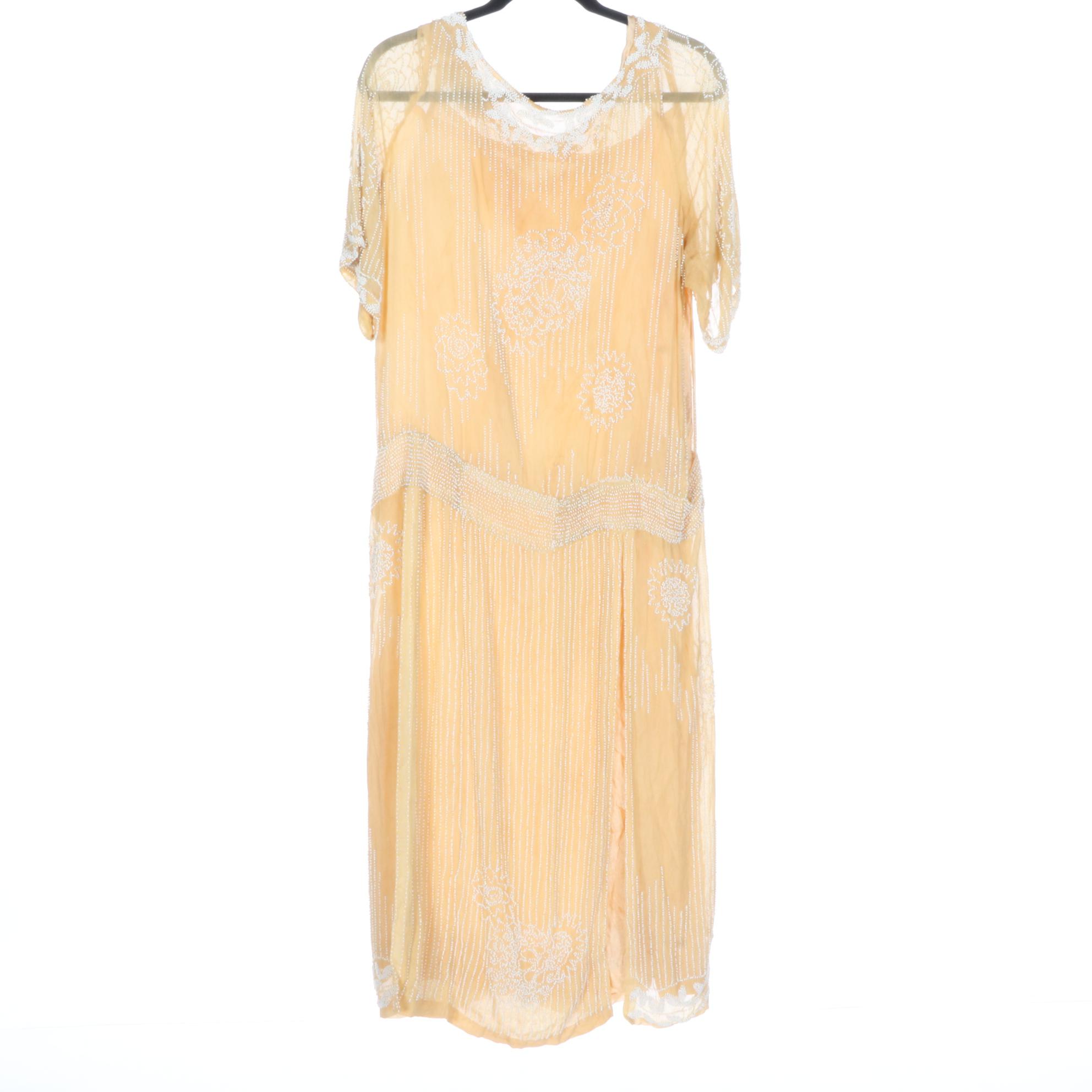 La Garçonne Style Beaded Silk Dress, 1920s