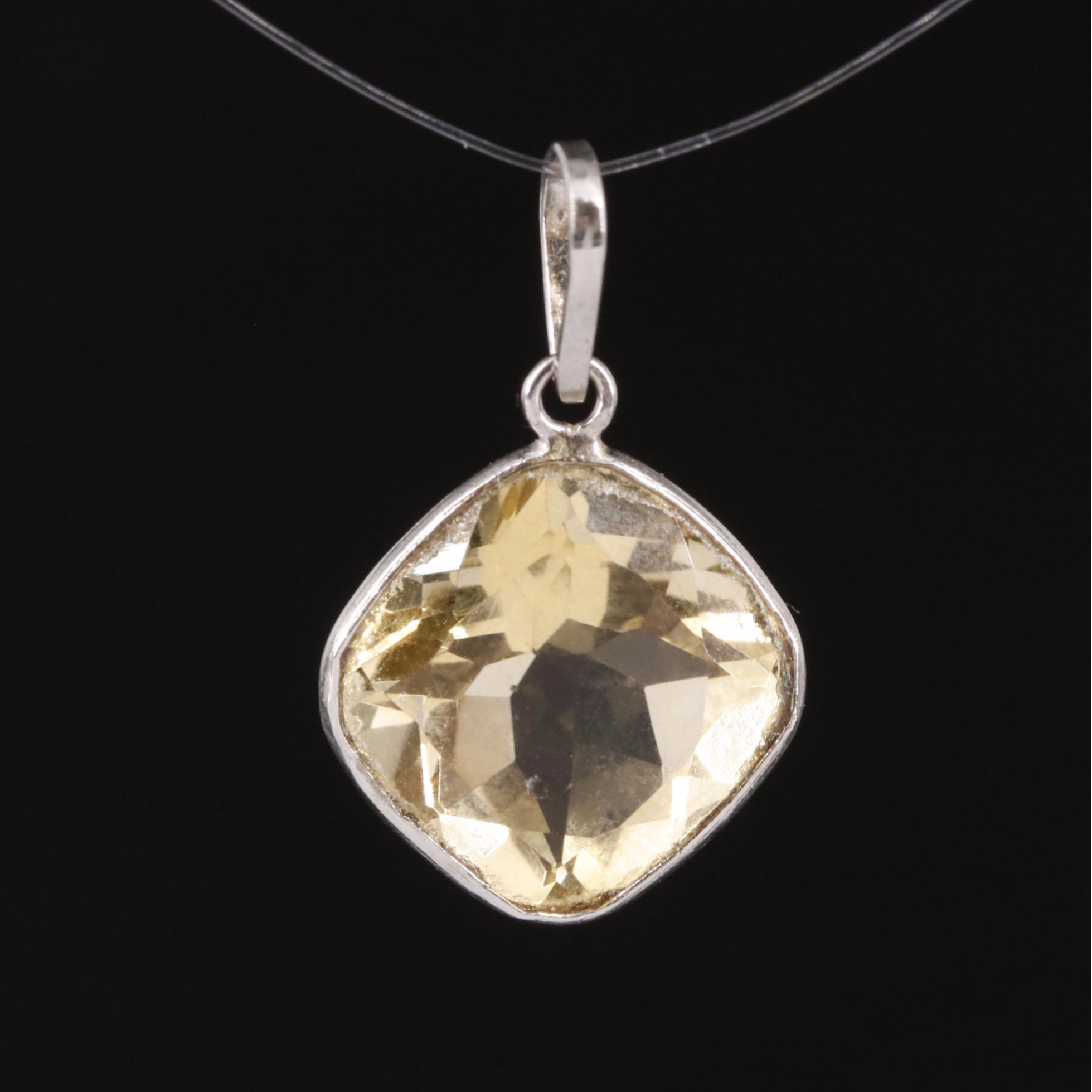 14K Citrine Pendant
