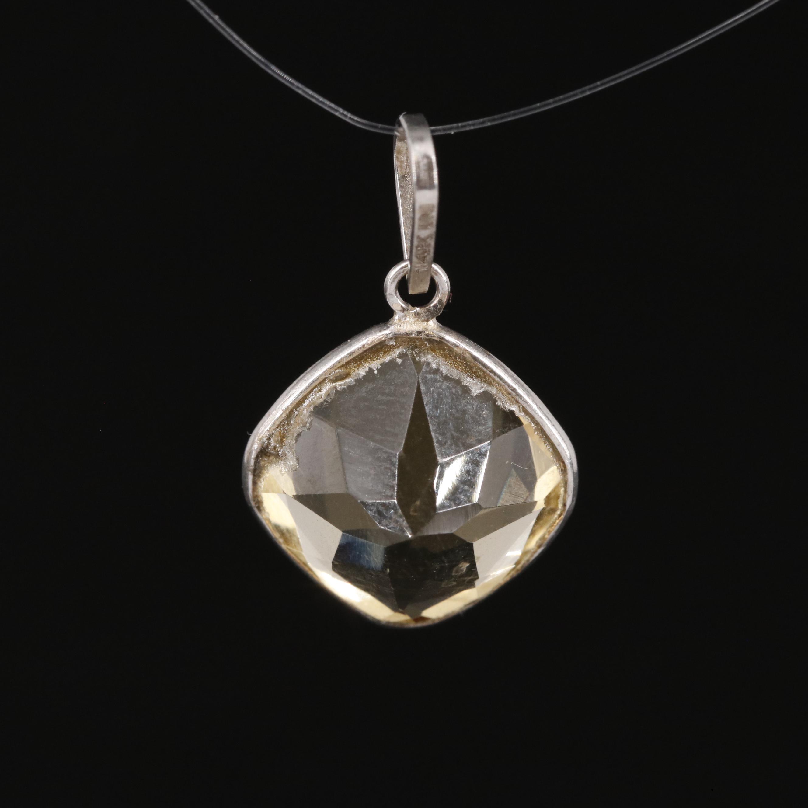 14K Citrine Pendant