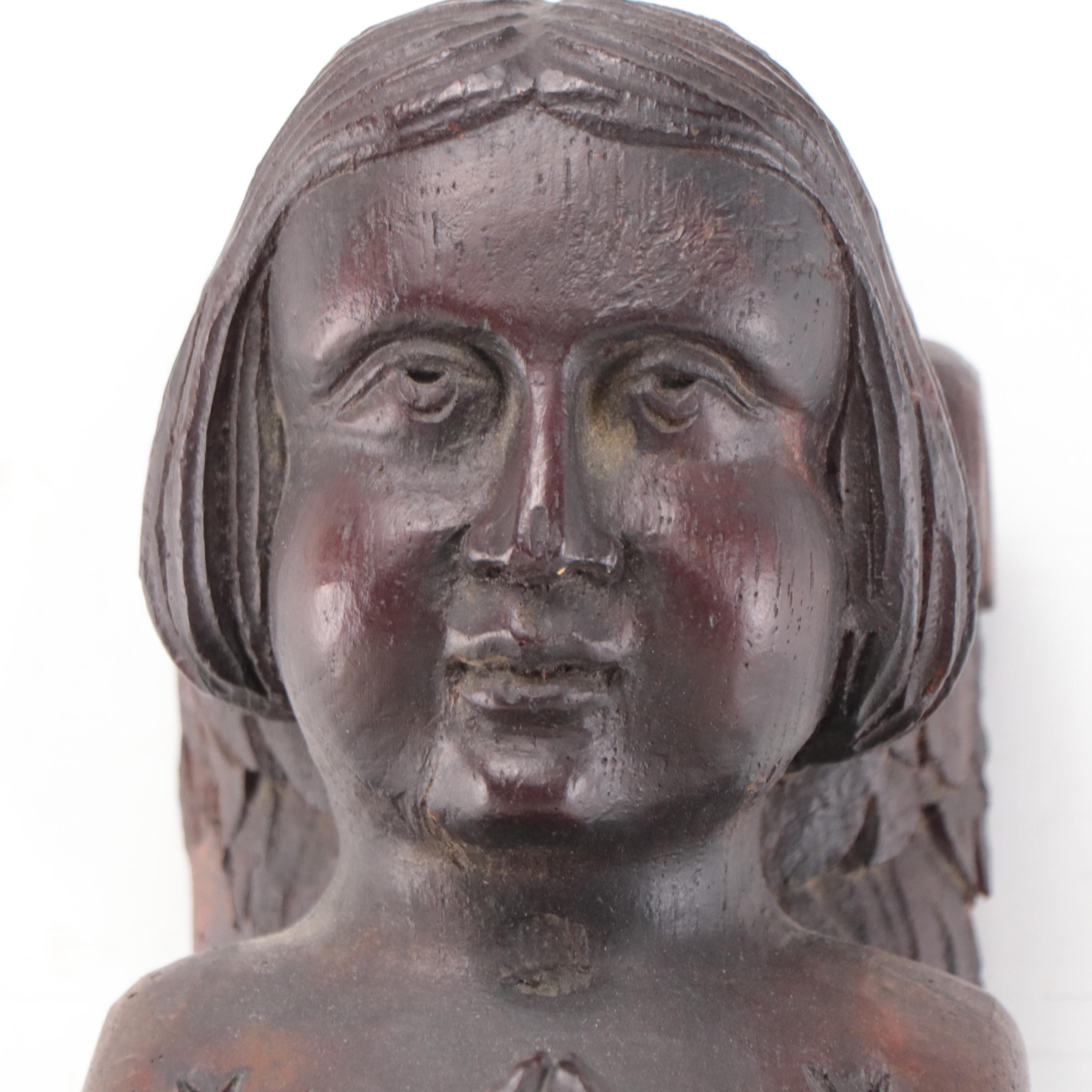 Carved Wood Praying Angel Wall Hanging