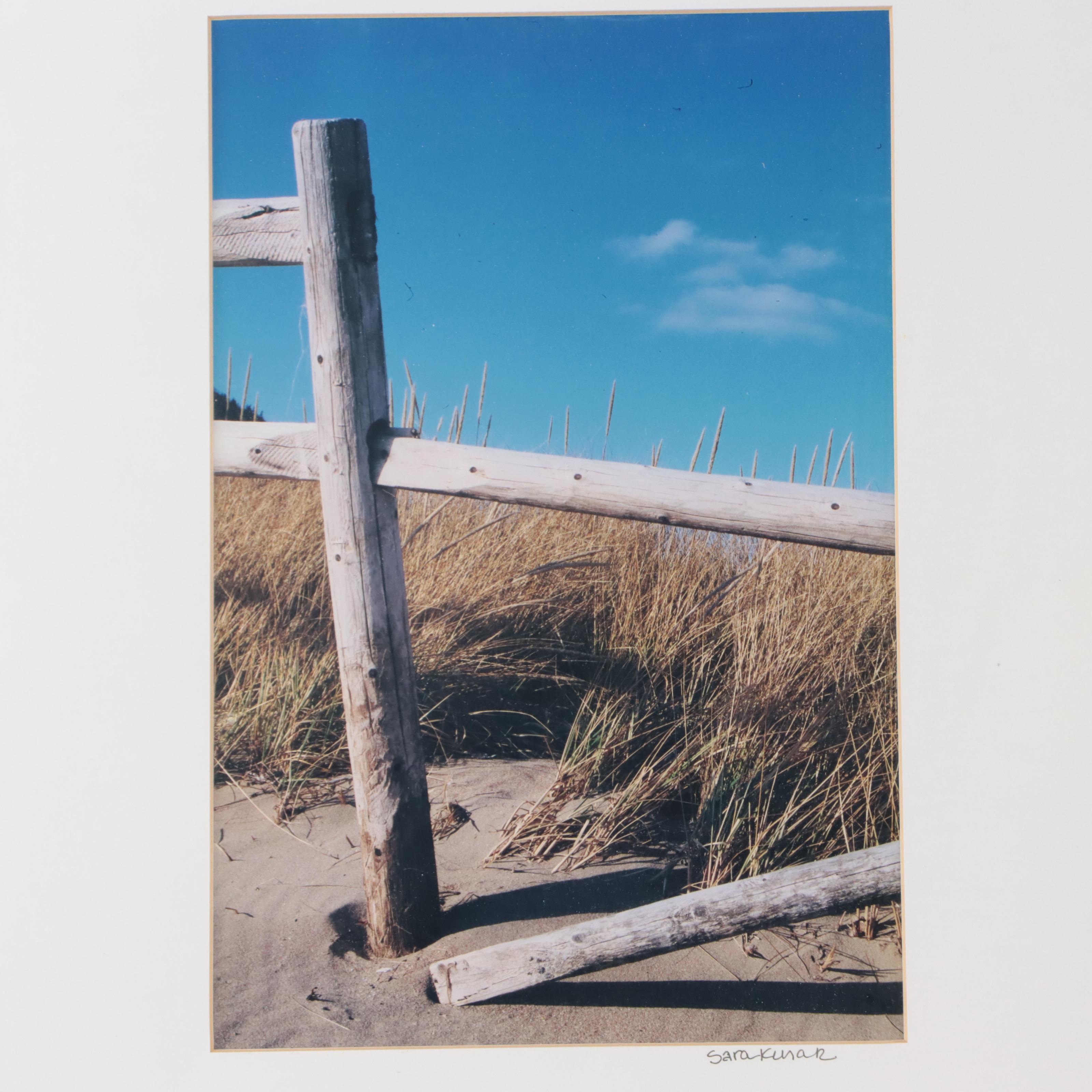 Pair of Digital Chomogenic Photographs of Tree and Fence