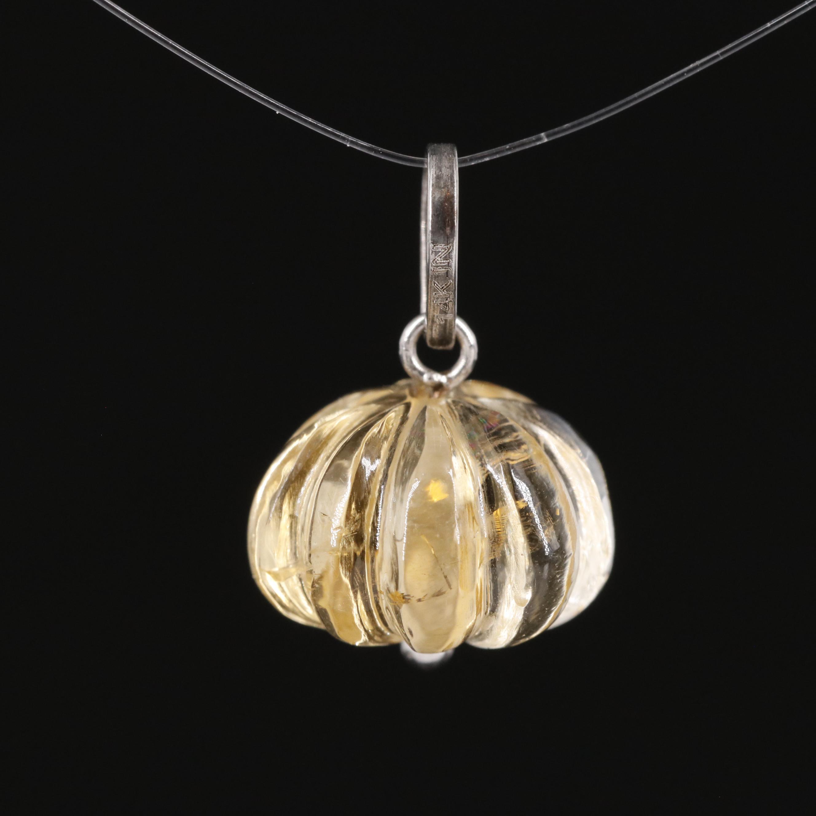 14K Citrine Pendant