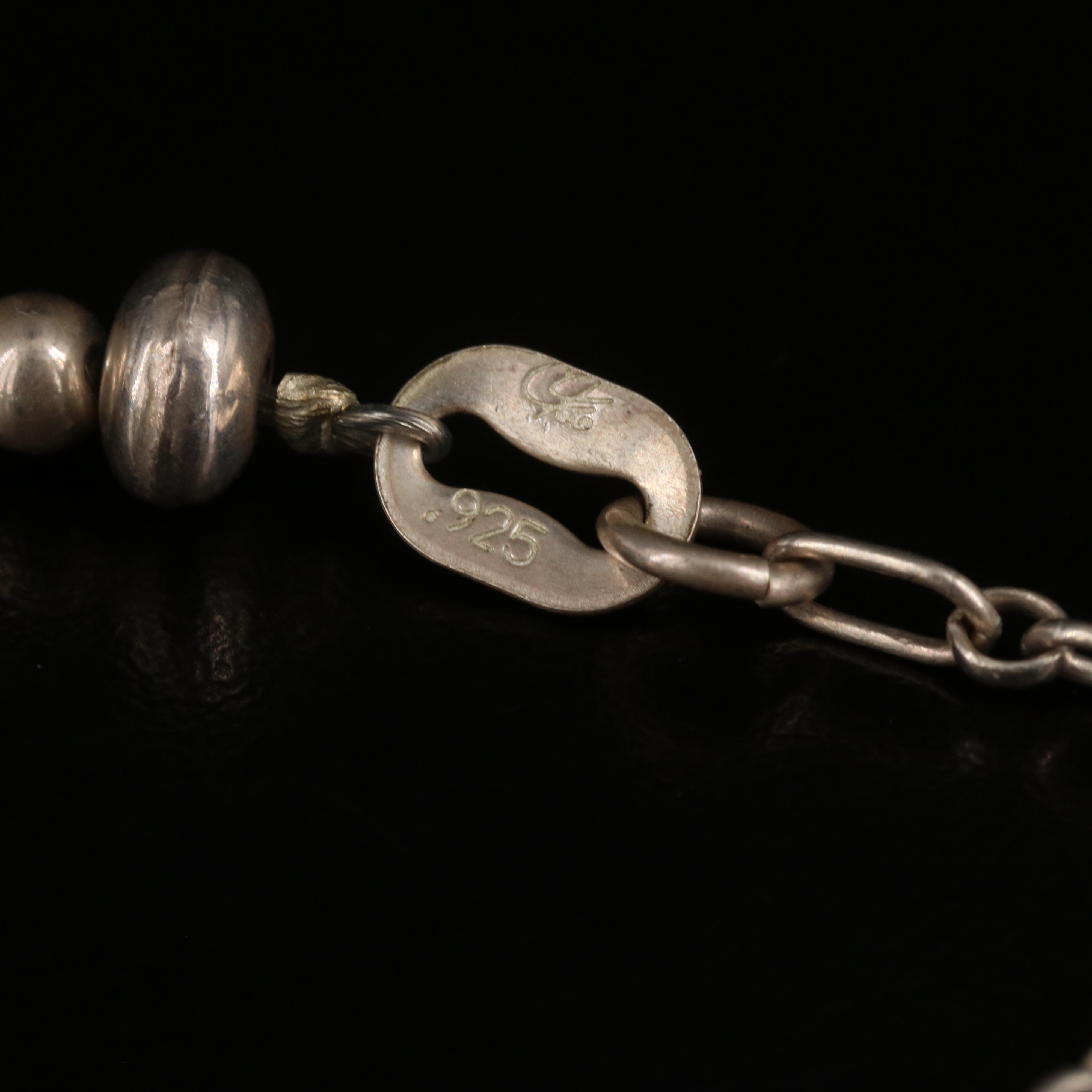 Southwestern Sterling Turquoise Graduated Necklace