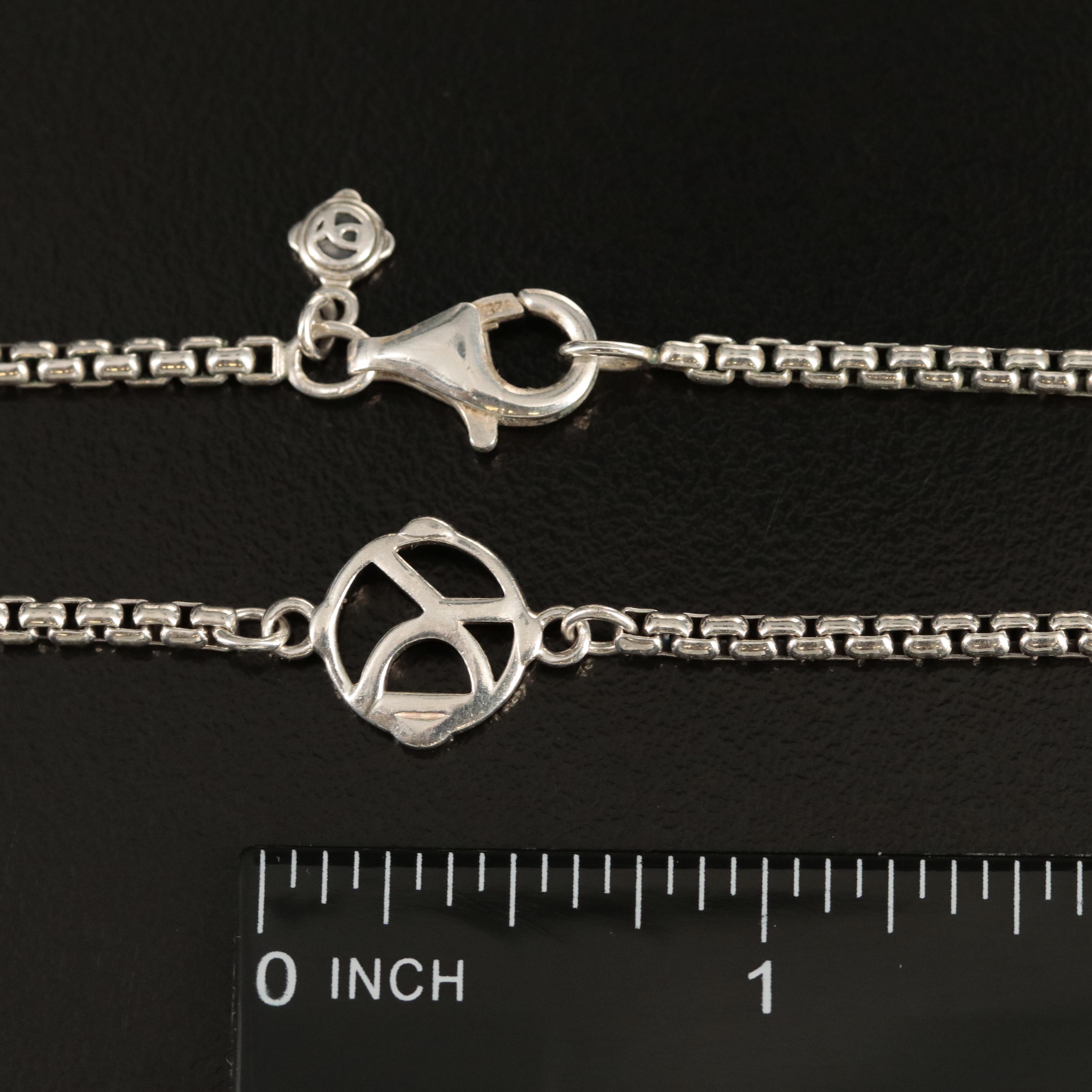 David Yurman Logo Station Necklace in Sterling