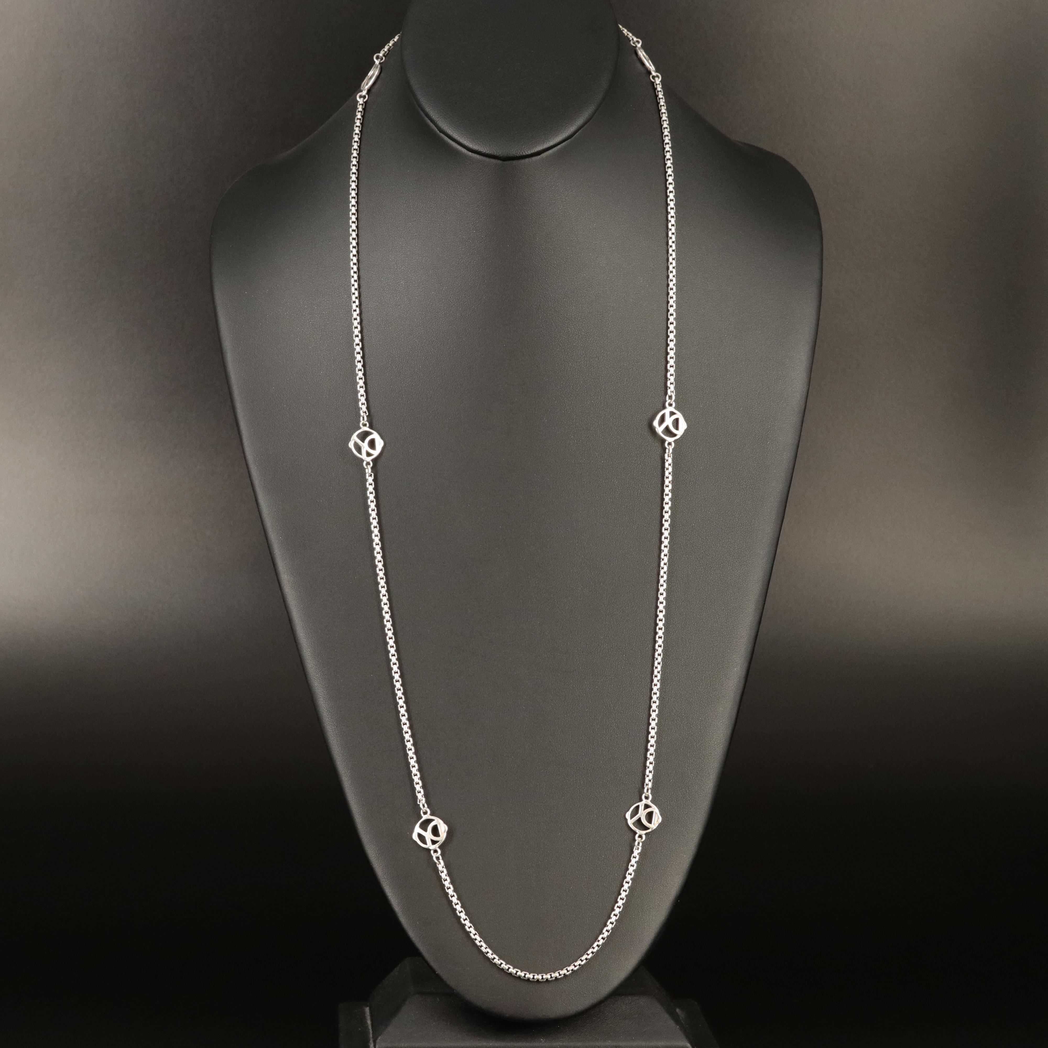 David Yurman Logo Station Necklace in Sterling