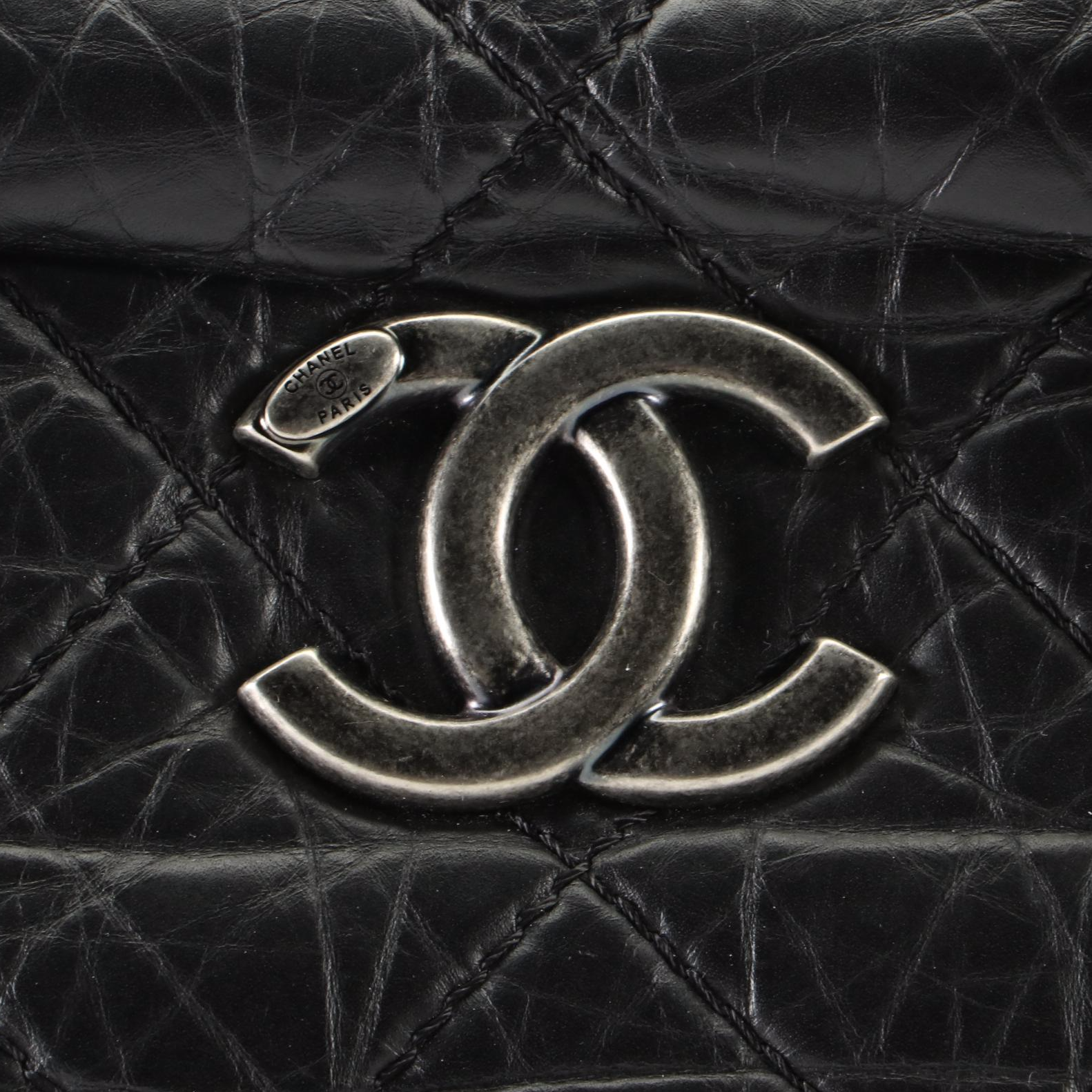 Chanel Secret Tag Bowling Bag in Quilted Leather