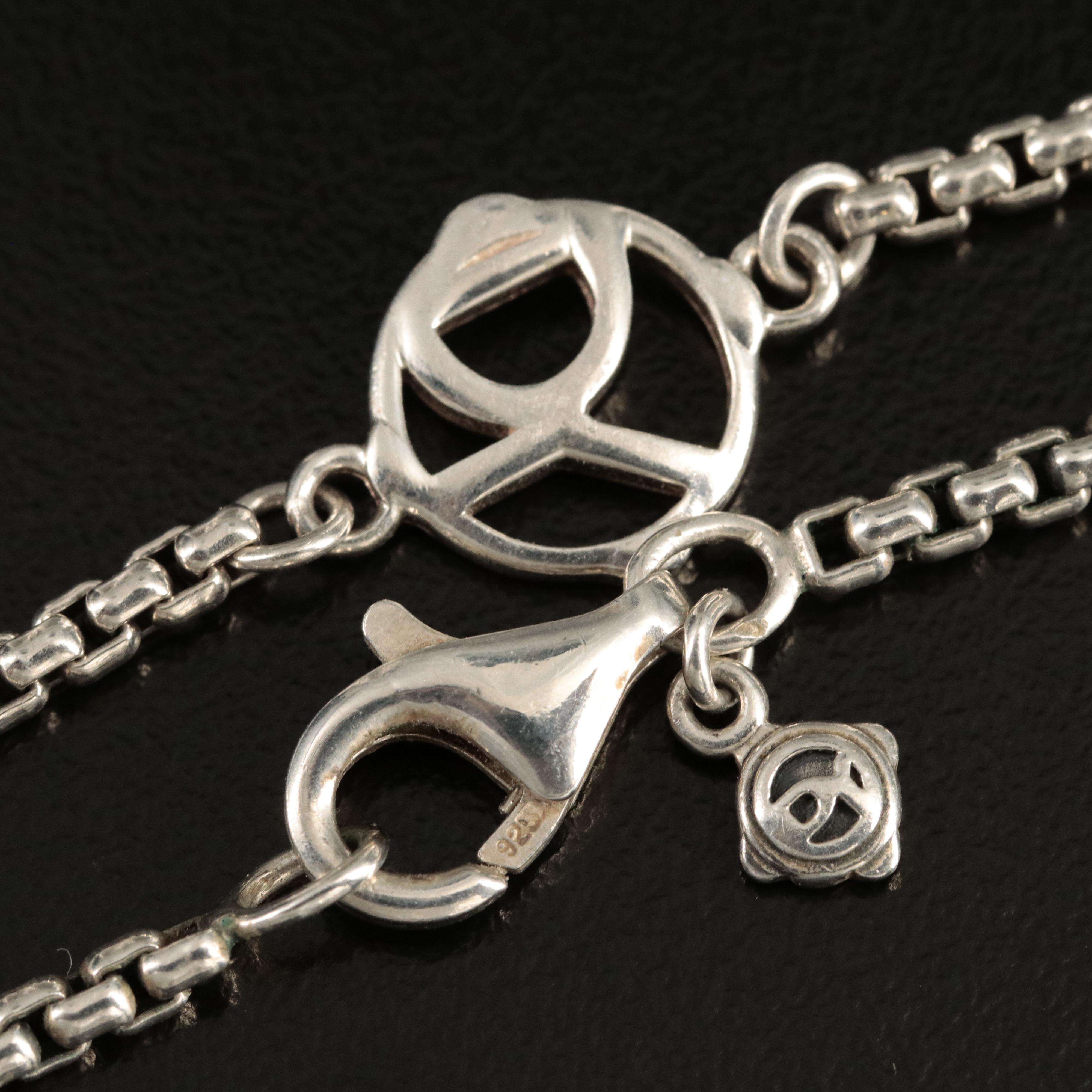 David Yurman Logo Station Necklace in Sterling