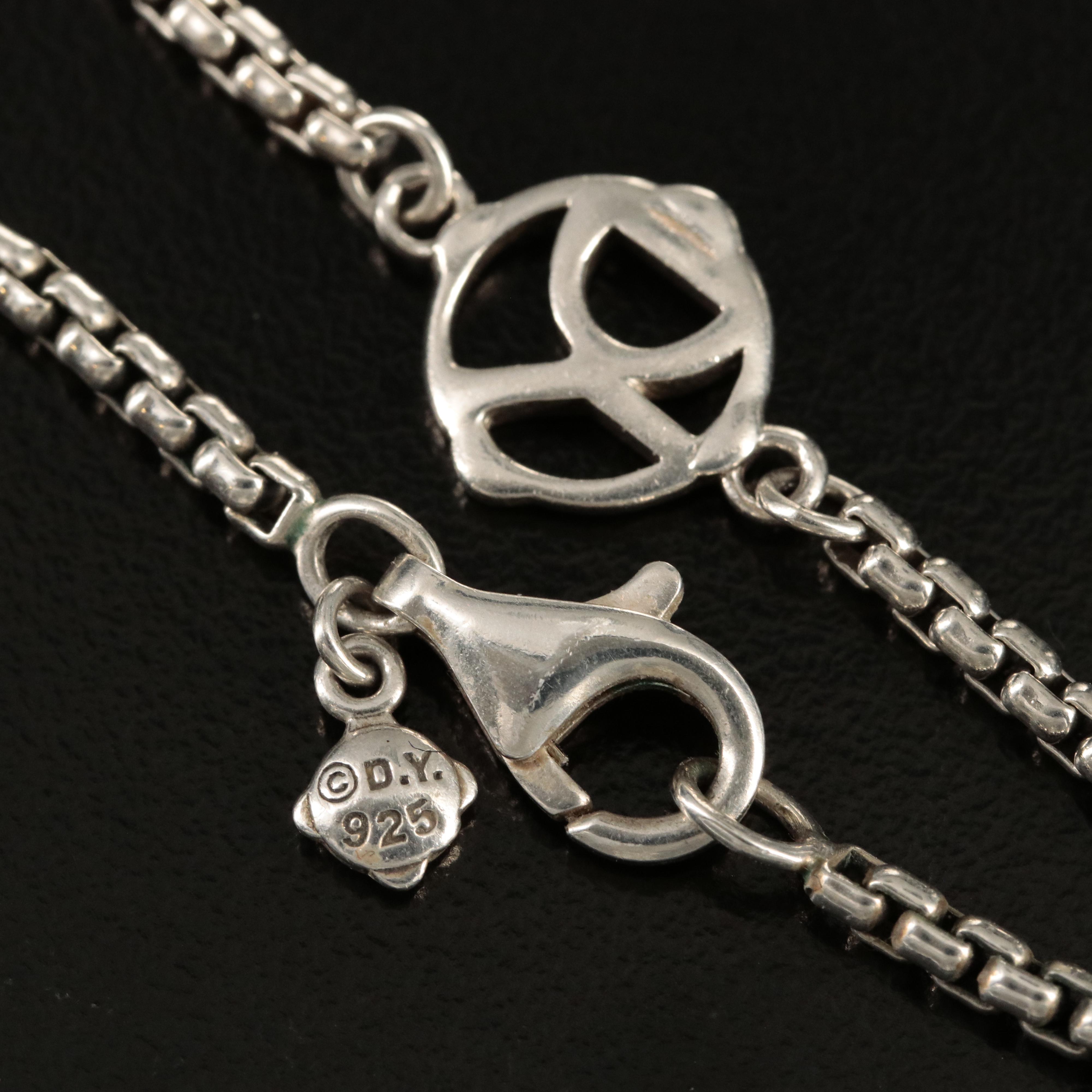 David Yurman Logo Station Necklace in Sterling