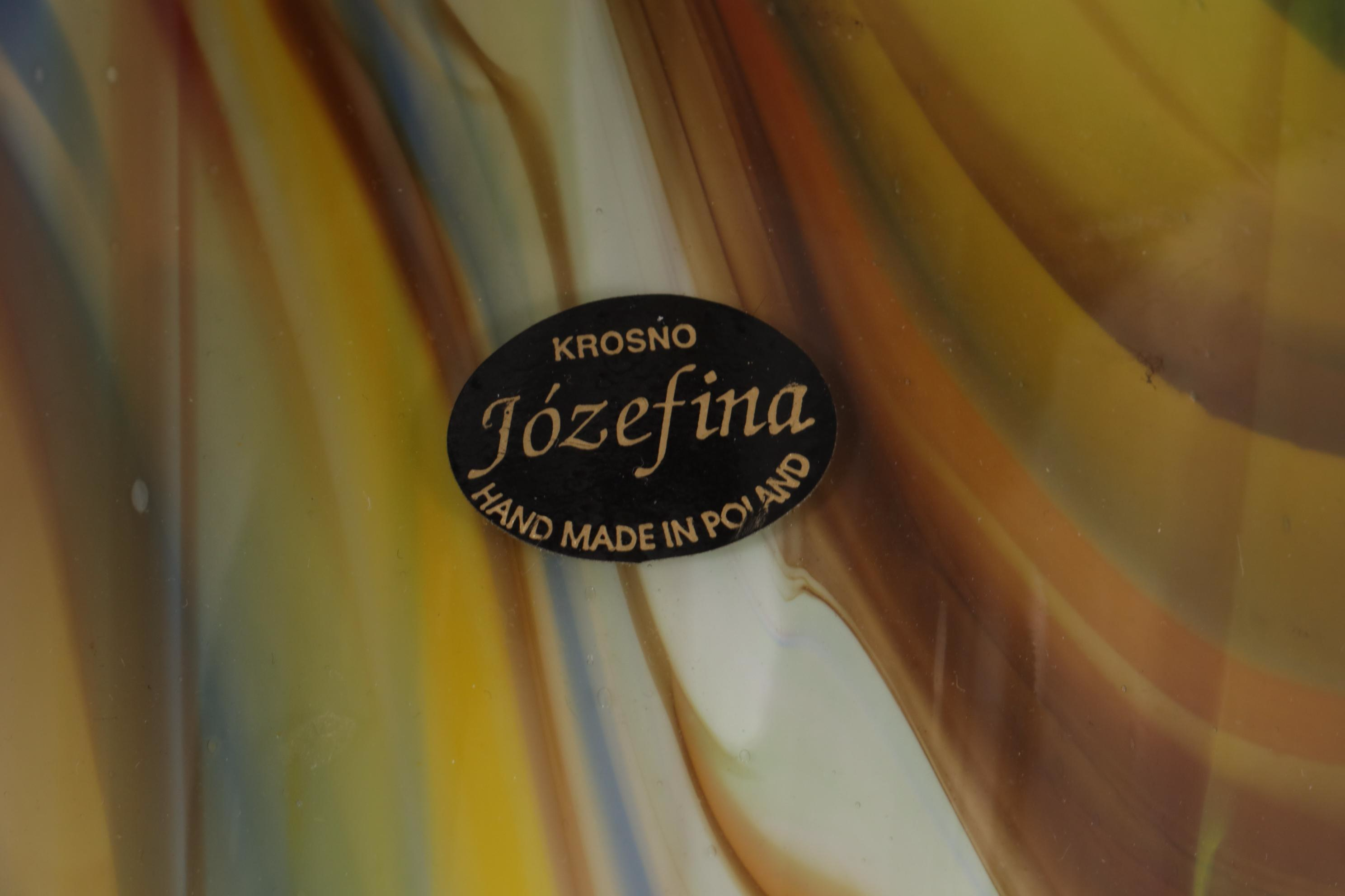 Jozefina Blown Glass Floor Vase with Two Metal and Glass Hookahs