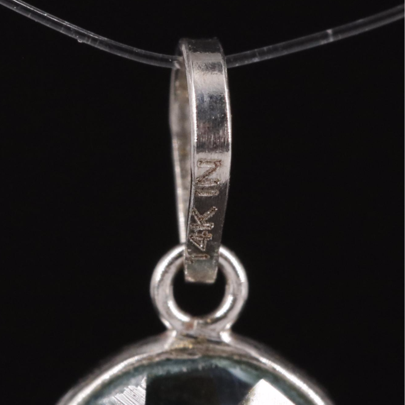14K Blue Topaz Pendant