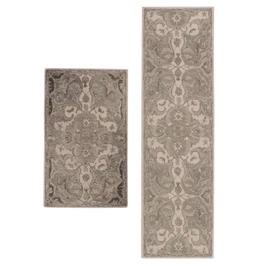 Hand-Tufted Pottery Barn Nolan Persian Style Area Rug and Carpet Runner