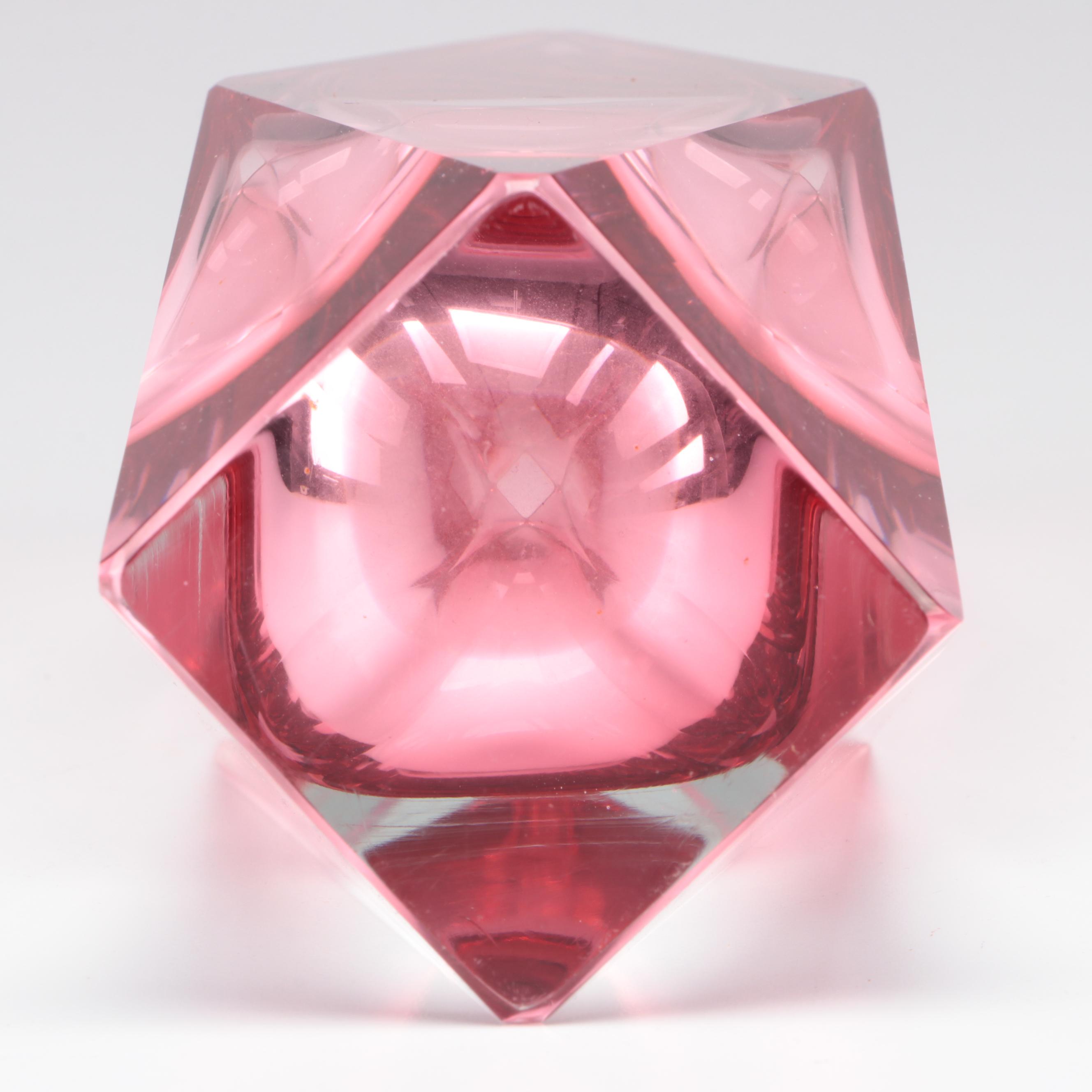 Mandruzzato Murano Glass Vase, Mid to Late 20th Century