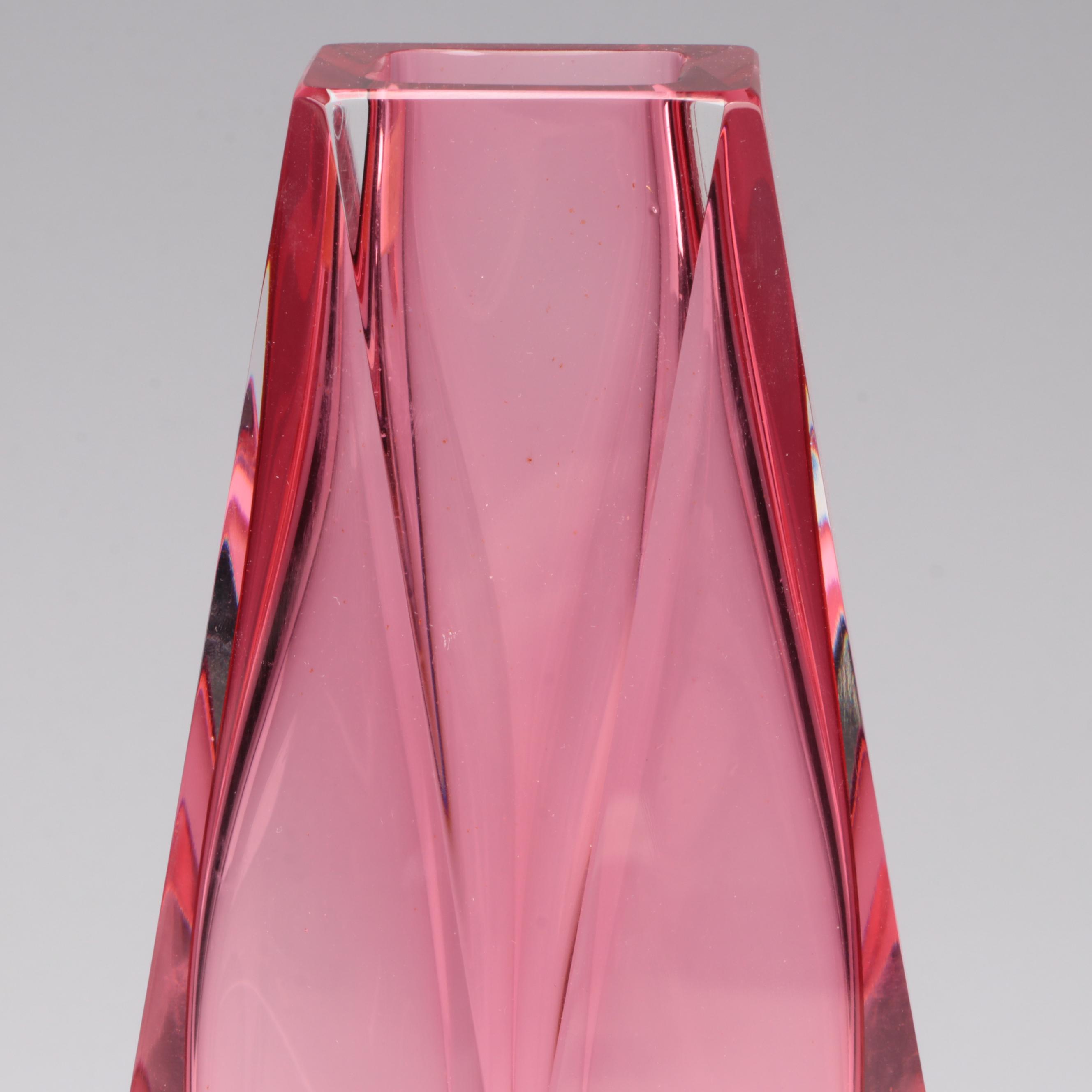 Mandruzzato Murano Glass Vase, Mid to Late 20th Century