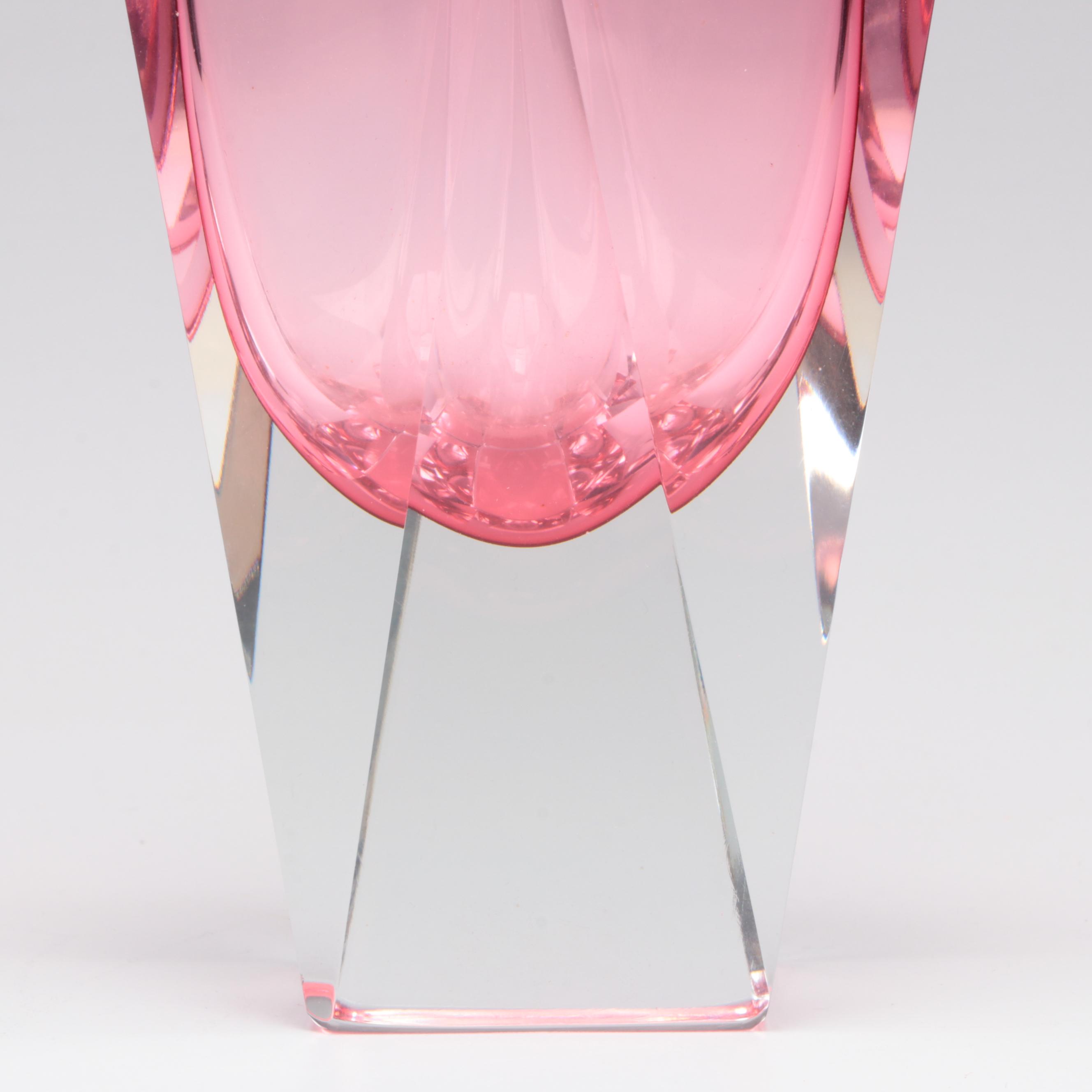 Mandruzzato Murano Glass Vase, Mid to Late 20th Century