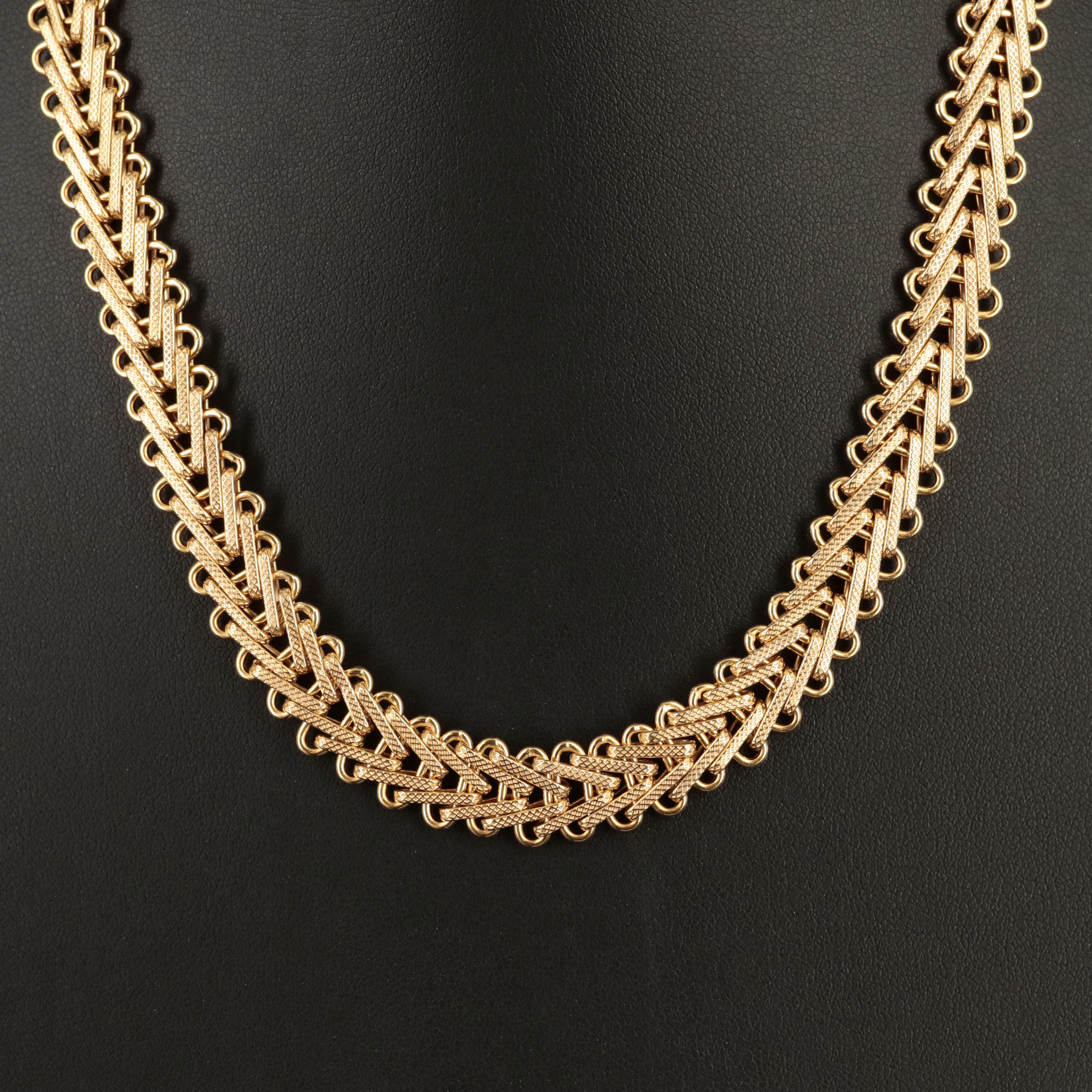 Italian 10K Fancy Link Necklace