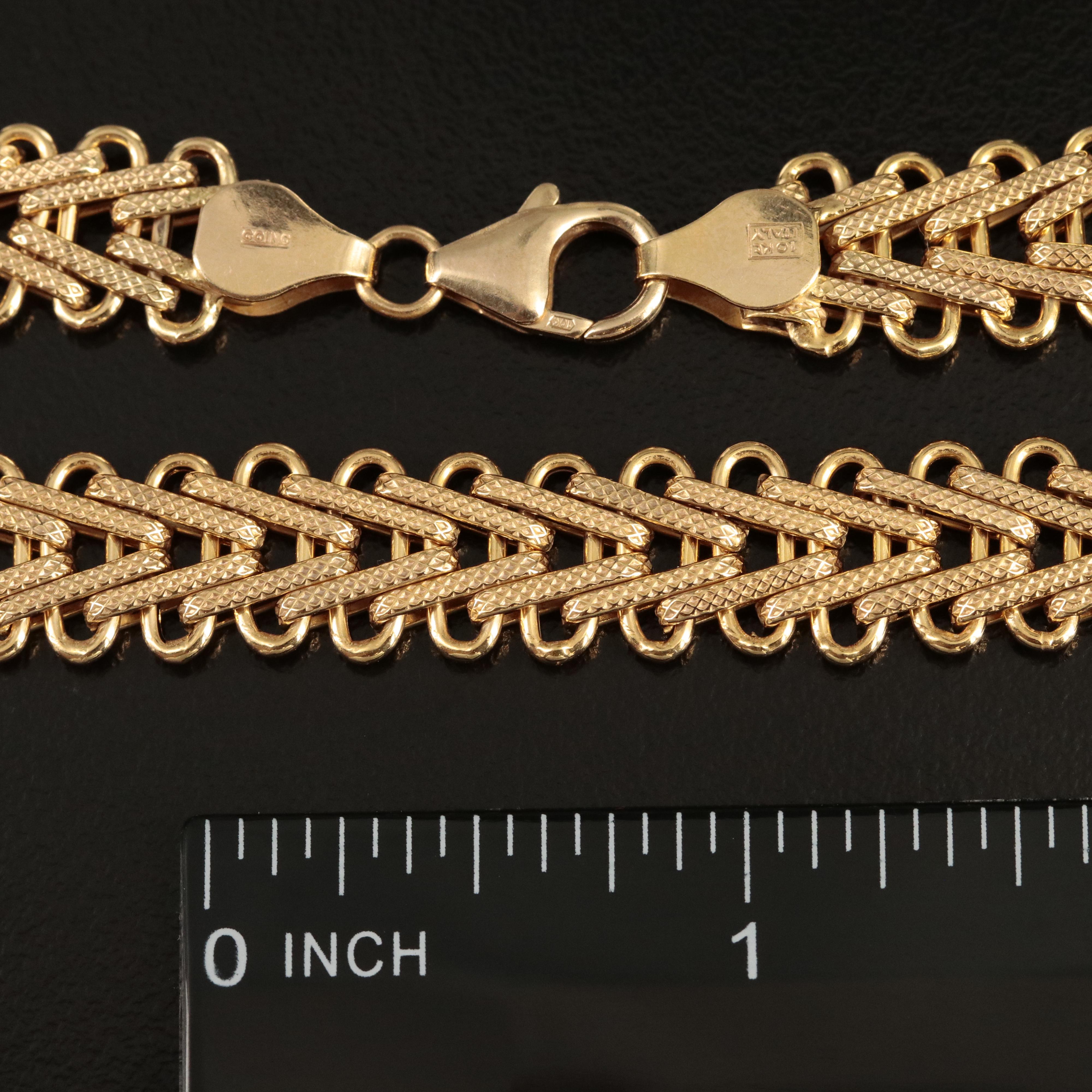 Italian 10K Fancy Link Necklace