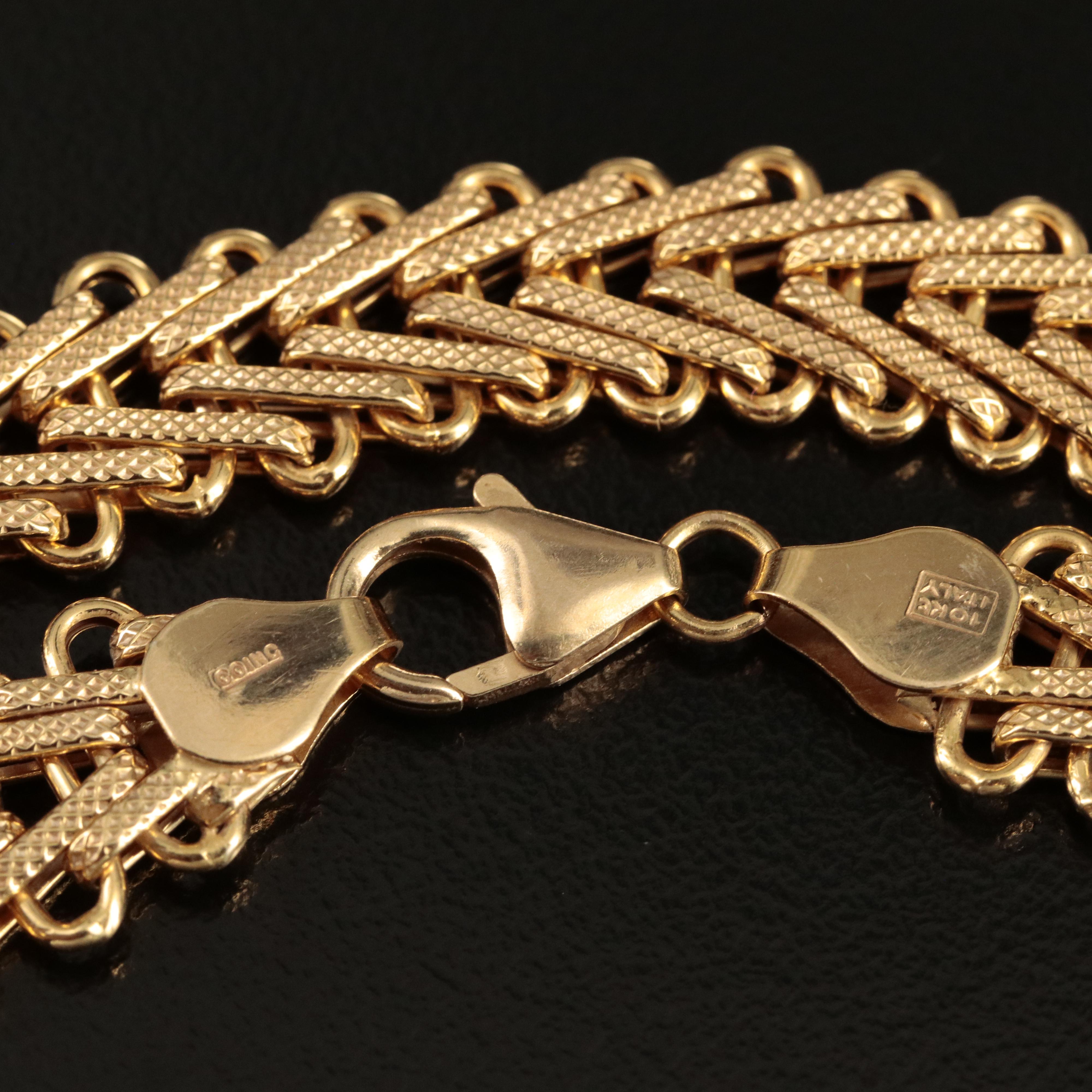 Italian 10K Fancy Link Necklace