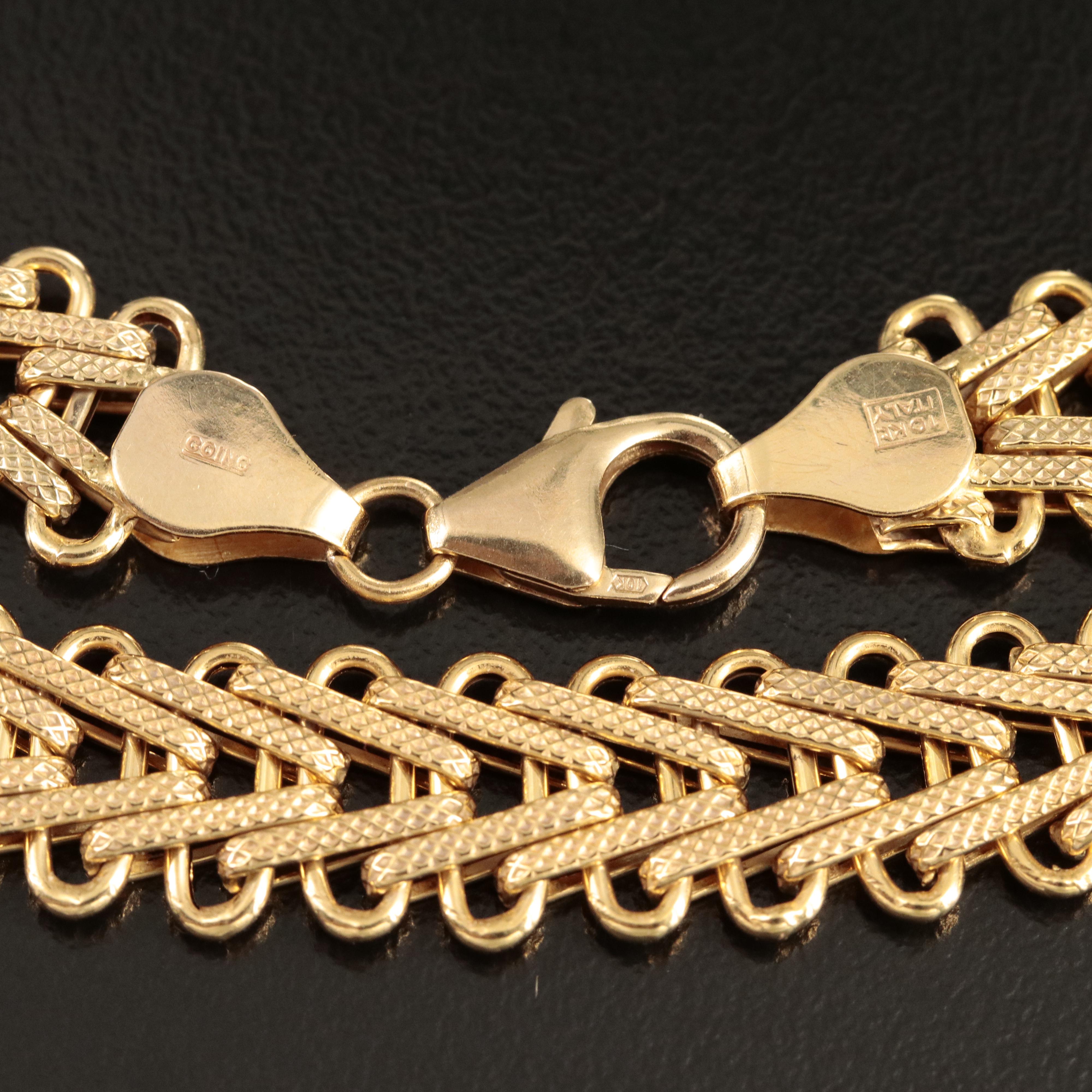 Italian 10K Fancy Link Necklace