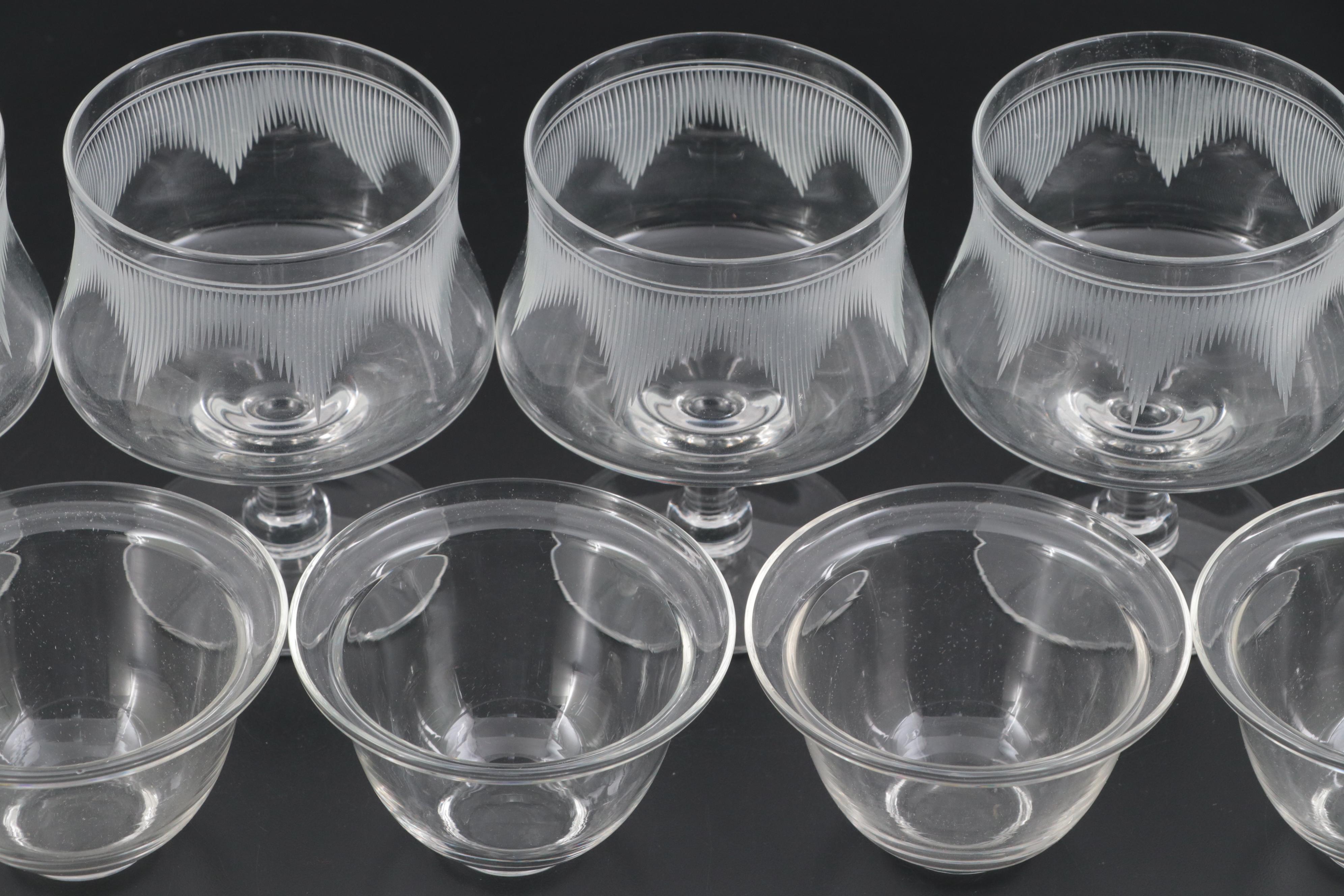 Footed Shrimp Cocktail Glasses with Liners