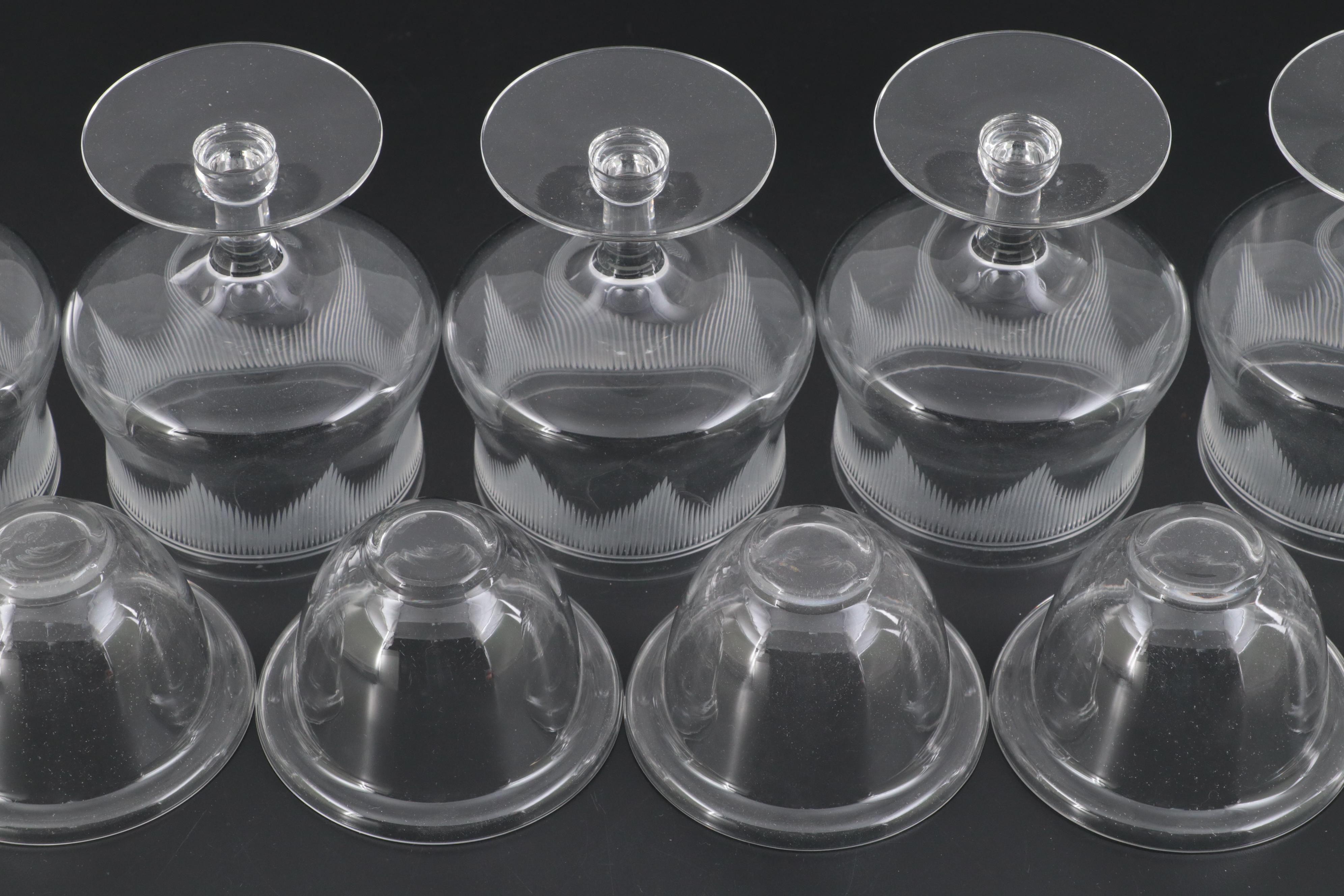 Footed Shrimp Cocktail Glasses with Liners