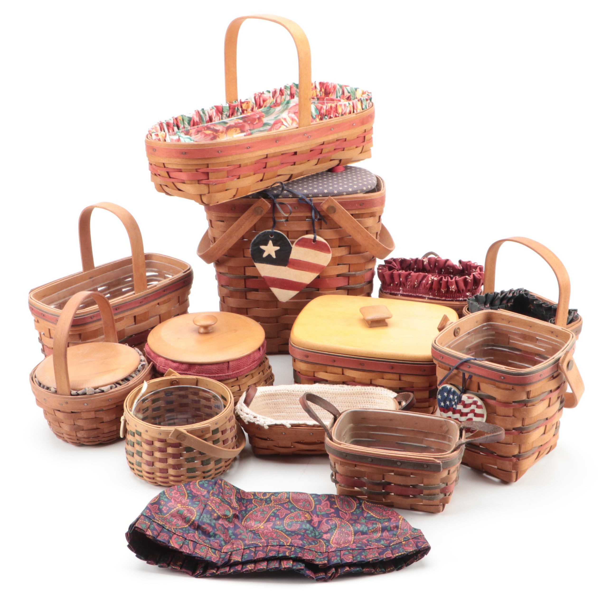 Longaberger Fabric Lined and Other Baskets