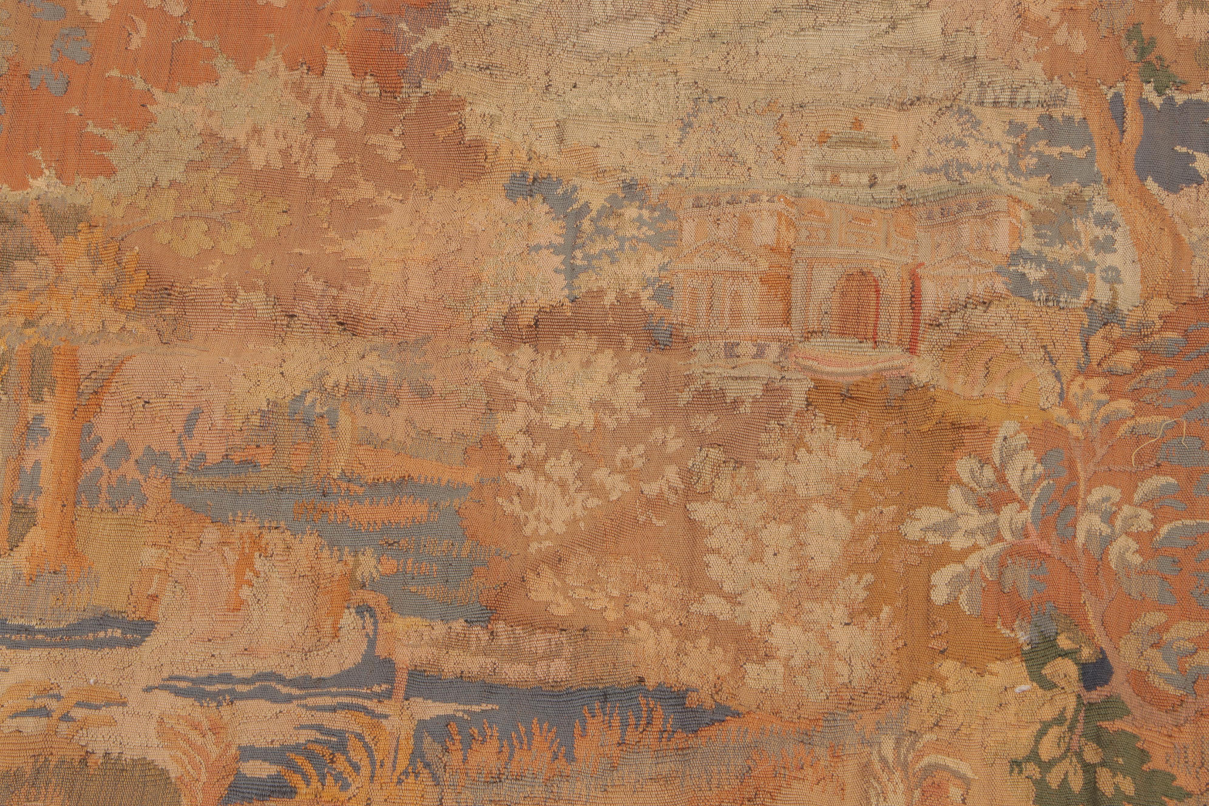 Flemish Landscape Woven Tapestry, 19th Century