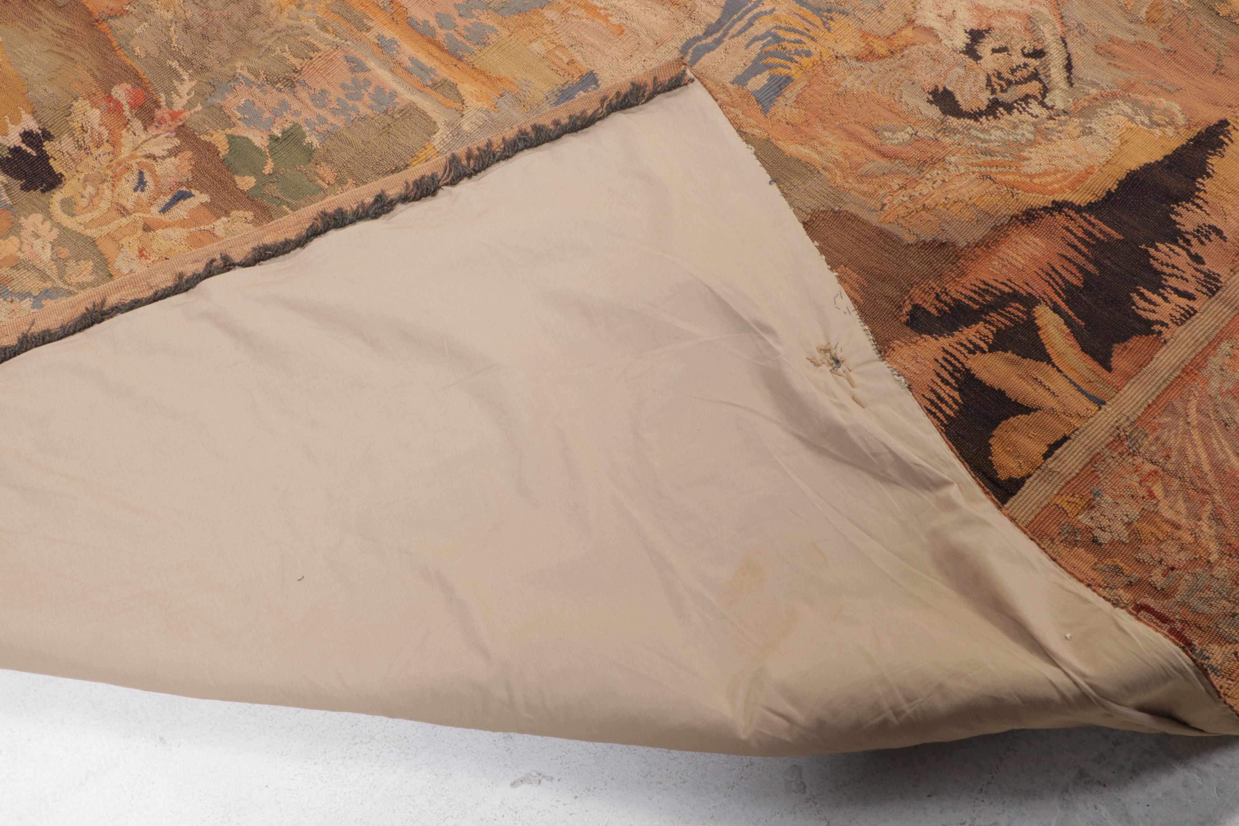 Flemish Landscape Woven Tapestry, 19th Century