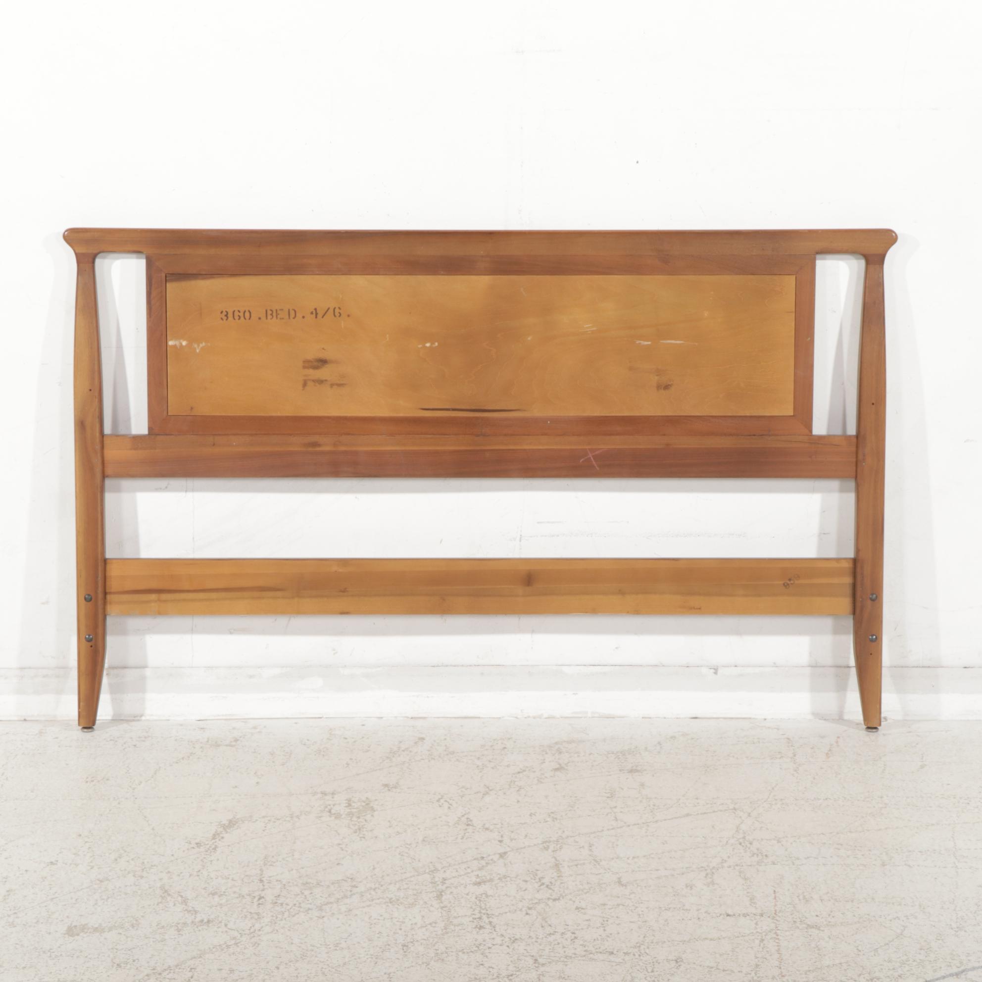 Mid Century Modern Mount Airy Janus Collection Walnut Full Size Headboard