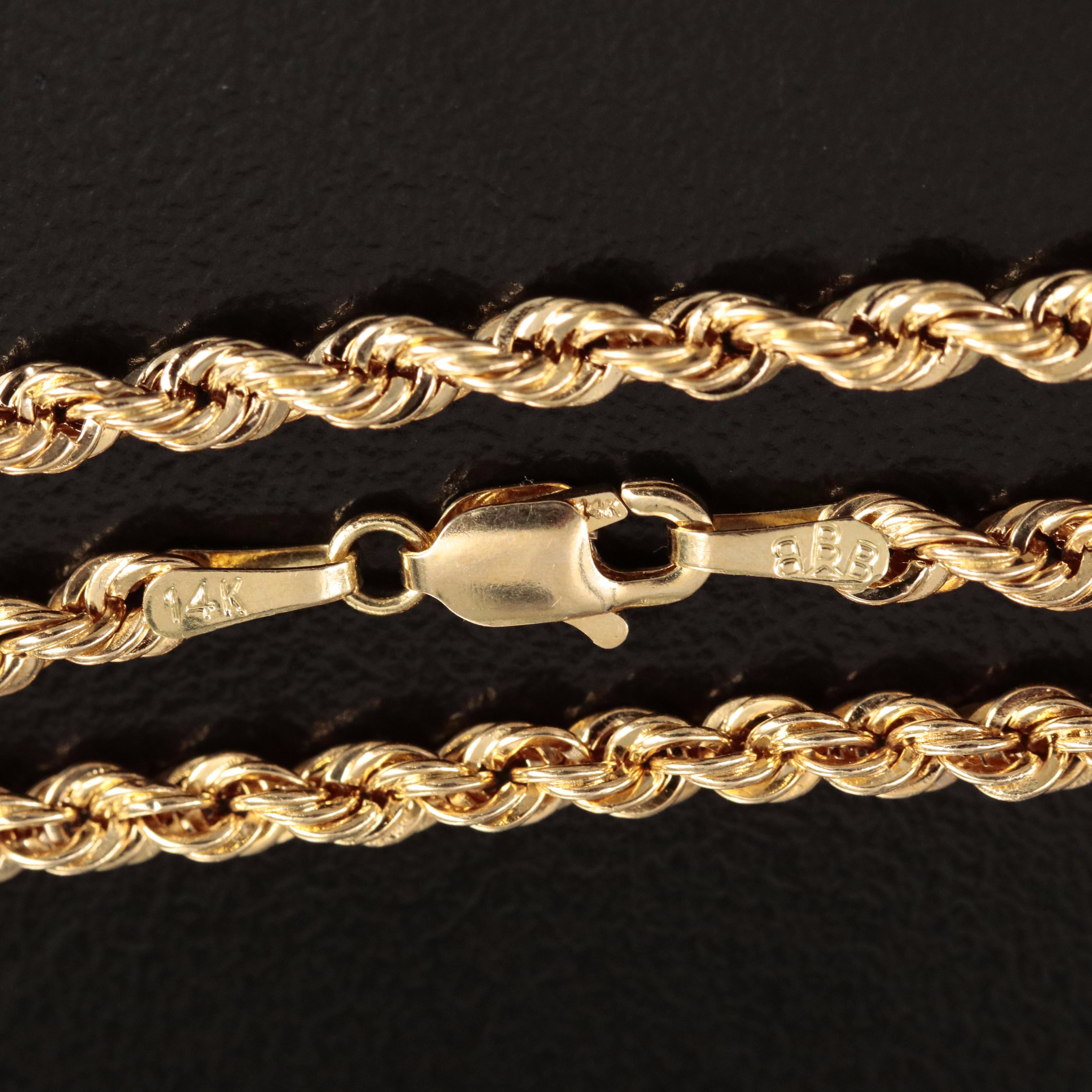 14K Rope Chain Necklace
